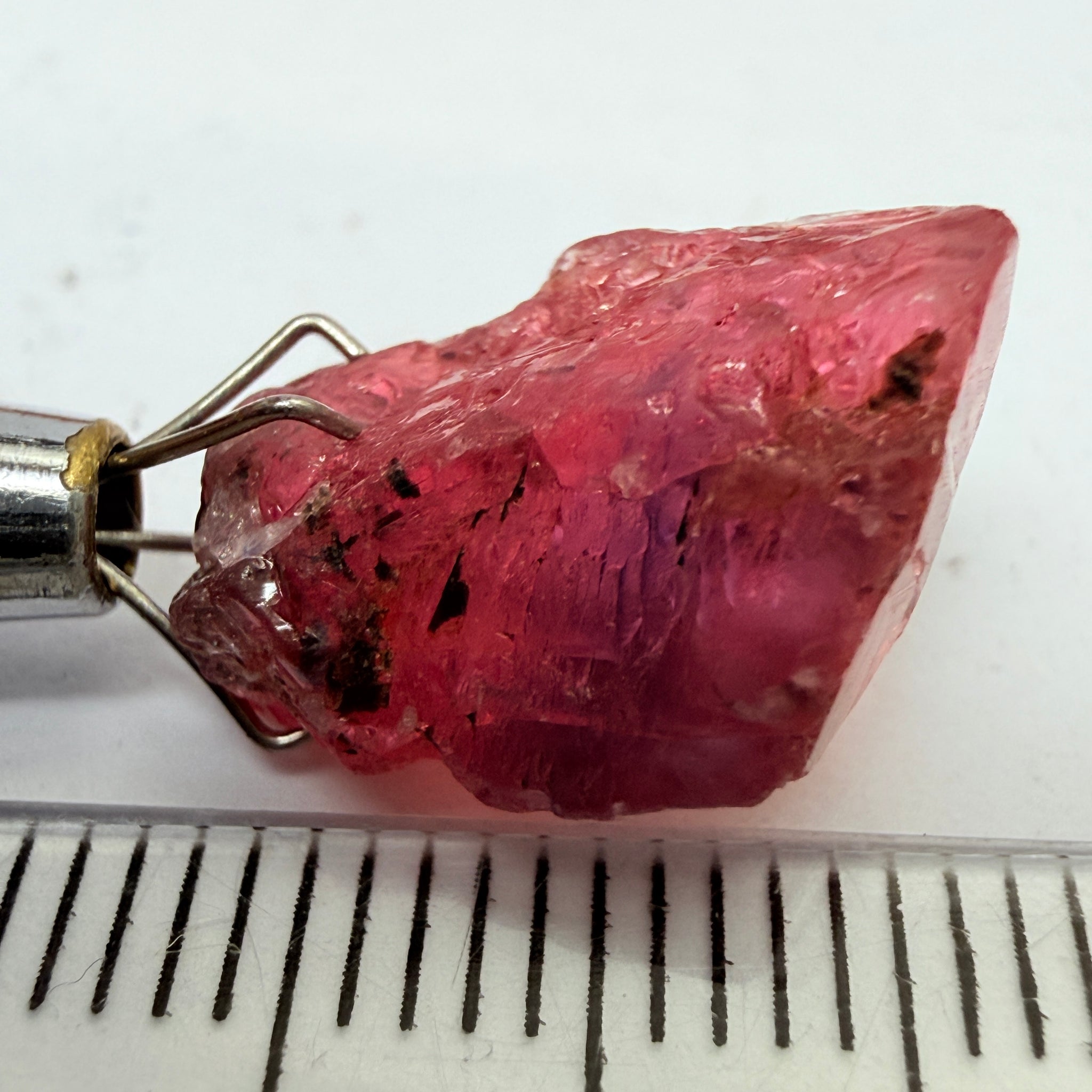 Winza Sapphire, 8.70ct, Tanzania, Untreated Unheated, has inclusions but transparent, lots of pictures, tiny clean portion in middle