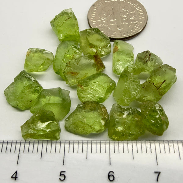 GoGo Peridot Lot, 37.29ct, Mined by the Wa GoGo tribe in Tanzania, Untreated Unheated, Bright Apple Green, FLAT SHAPES - too flat to facet according to me but you can try, or use them in jewellery as is