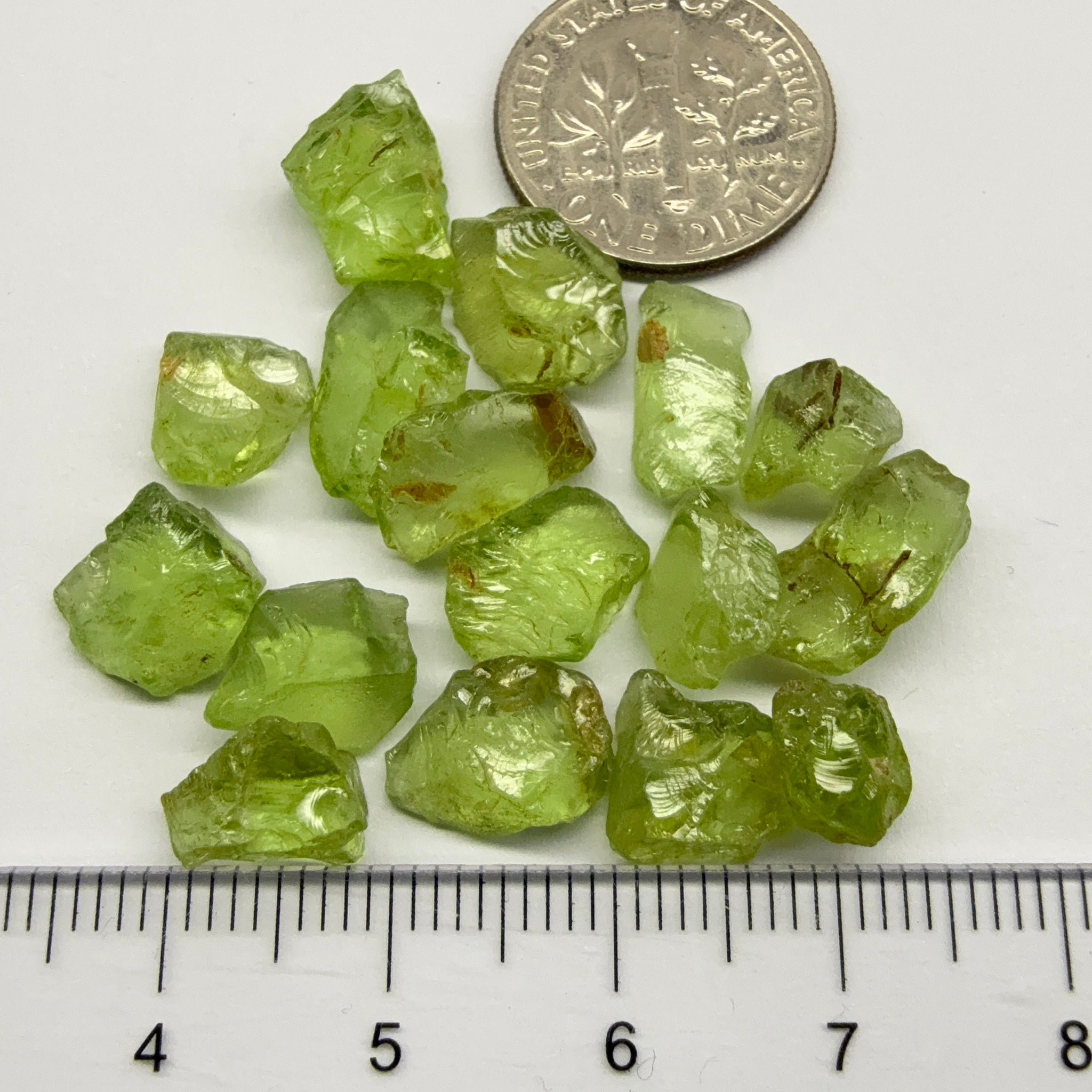 GoGo Peridot Lot, 37.29ct, Mined by the Wa GoGo tribe in Tanzania, Untreated Unheated, Bright Apple Green, FLAT SHAPES - too flat to facet according to me but you can try, or use them in jewellery as is