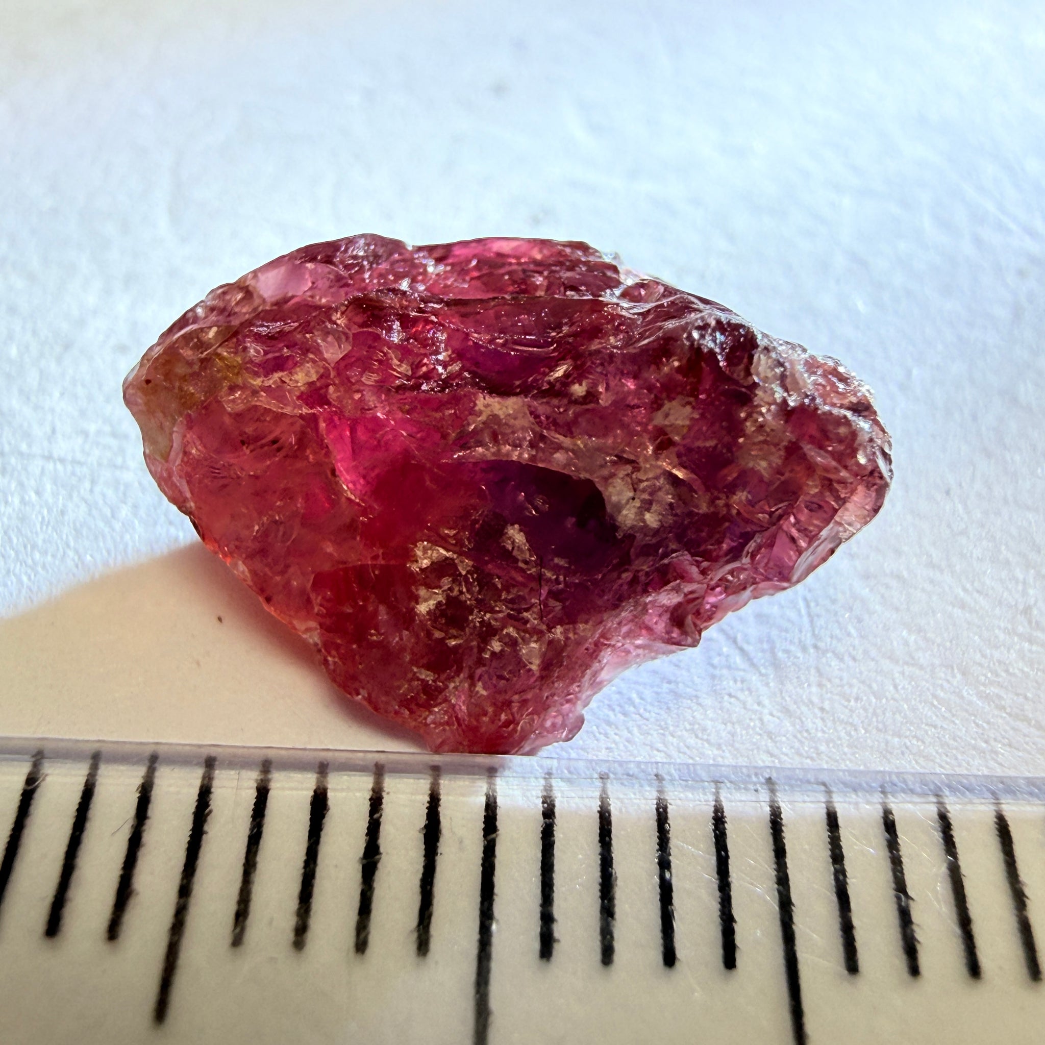 Winza Sapphire, 7.35ct, Tanzania, Untreated Unheated, half of the stone can be ground off, other half vs, see pics in hand backlit