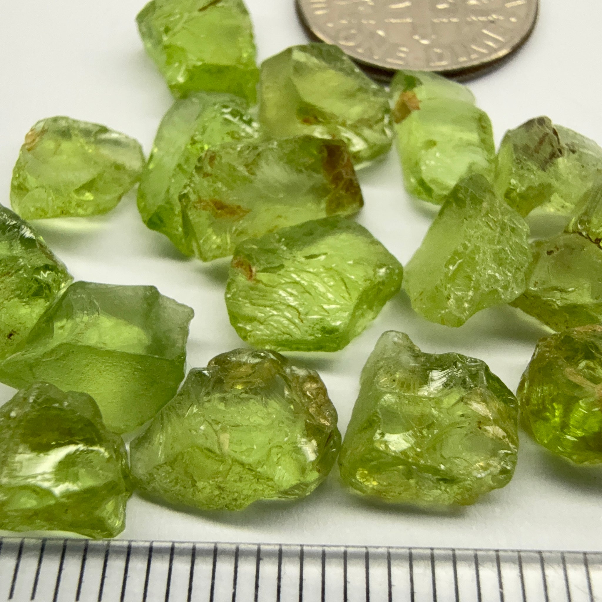 GoGo Peridot Lot, 37.29ct, Mined by the Wa GoGo tribe in Tanzania, Untreated Unheated, Bright Apple Green, FLAT SHAPES - too flat to facet according to me but you can try, or use them in jewellery as is
