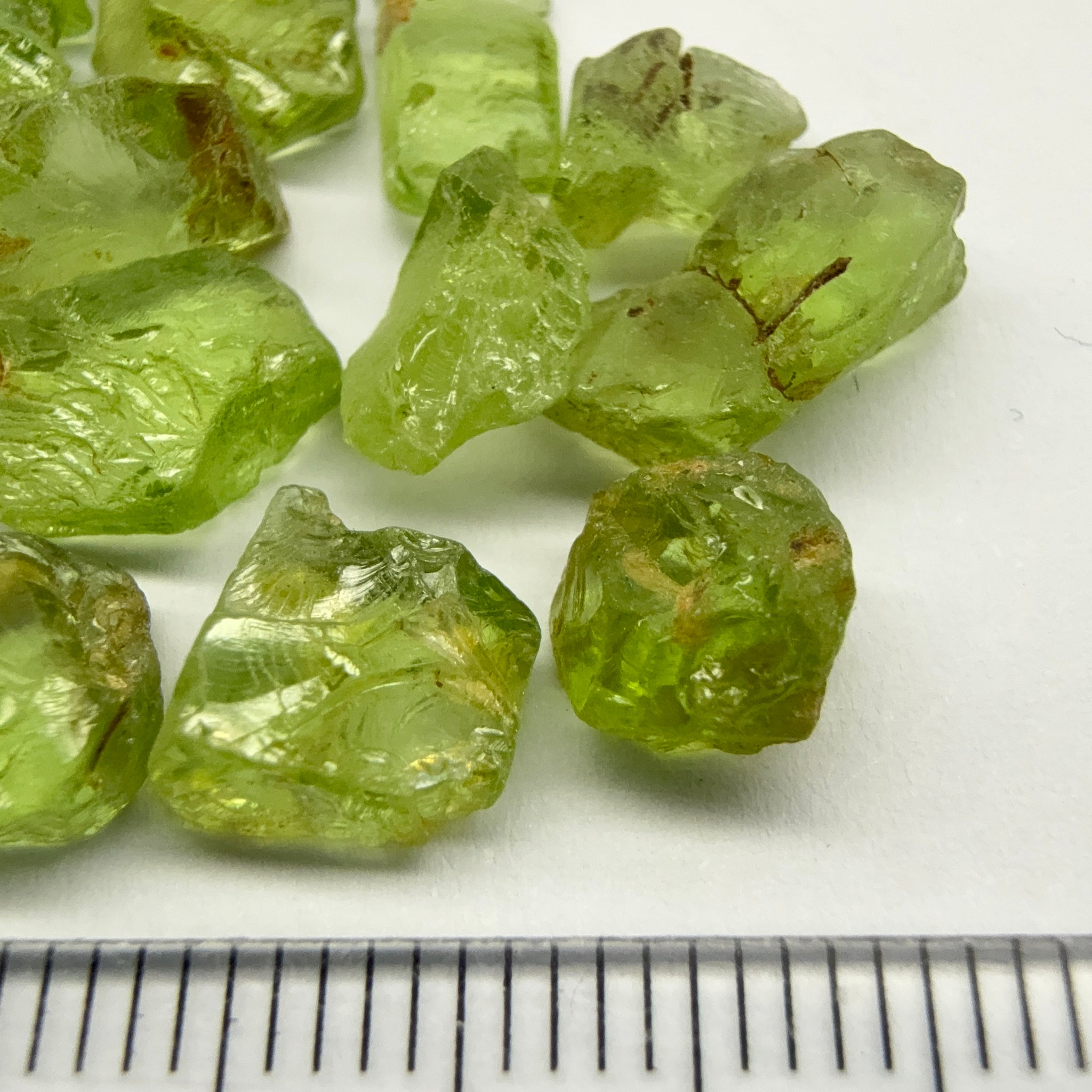 GoGo Peridot Lot, 37.29ct, Mined by the Wa GoGo tribe in Tanzania, Untreated Unheated, Bright Apple Green, FLAT SHAPES - too flat to facet according to me but you can try, or use them in jewellery as is