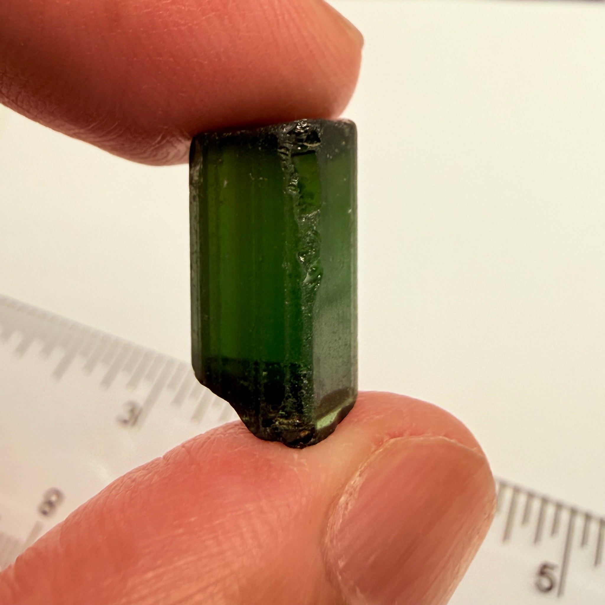 Congo Tourmaline Crystal, 15.49ct, Untreated Unheated, vvs-if, c axis closed
