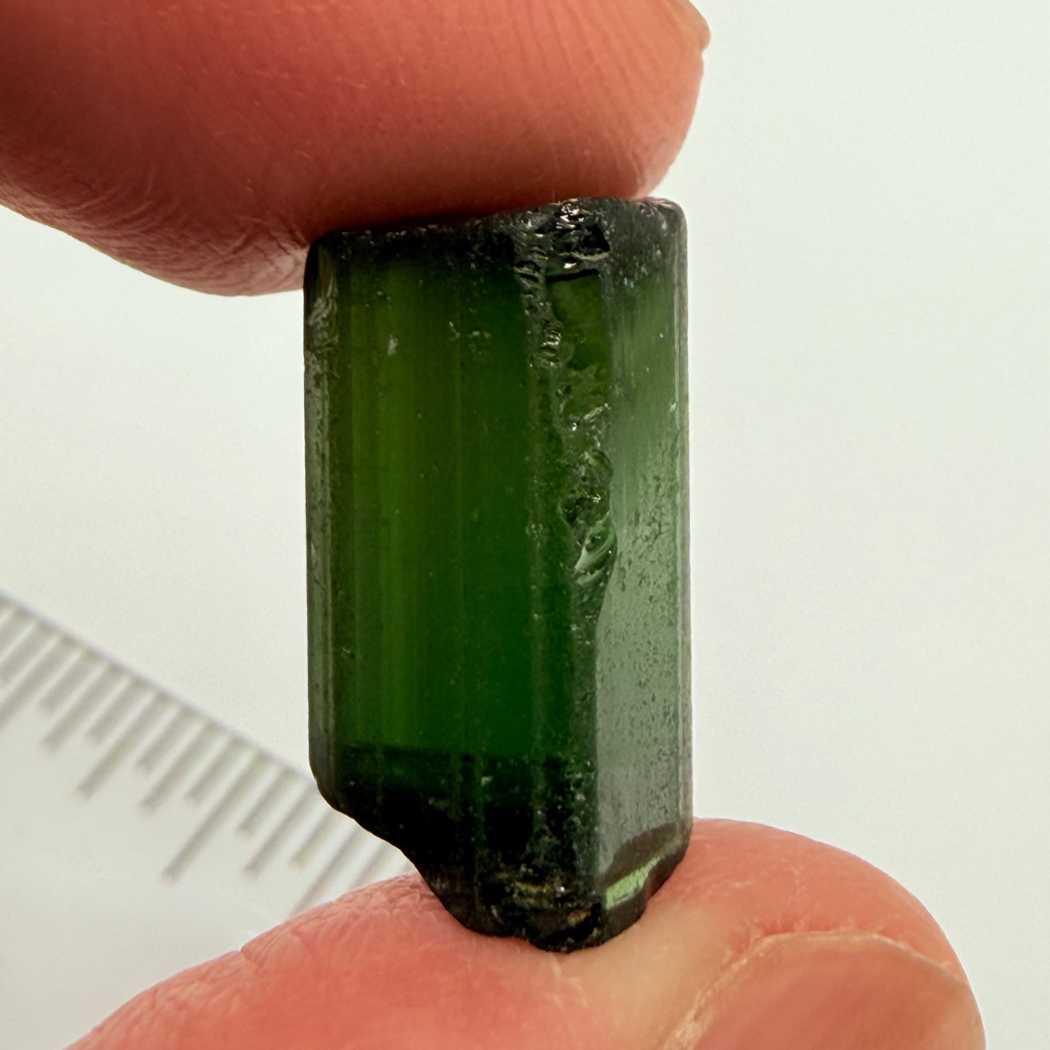 Congo Tourmaline Crystal, 15.49ct, Untreated Unheated, vvs-if, c axis closed