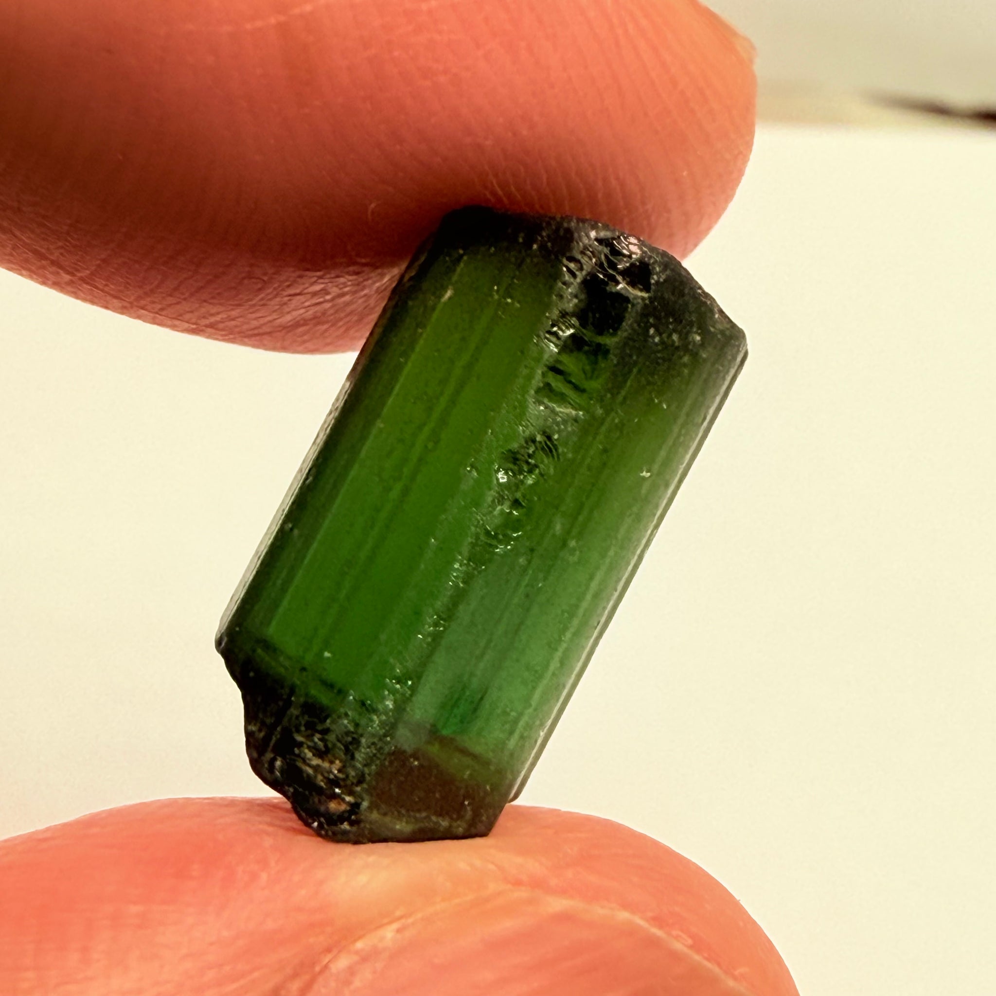 Congo Tourmaline Crystal, 15.49ct, Untreated Unheated, vvs-if, c axis closed