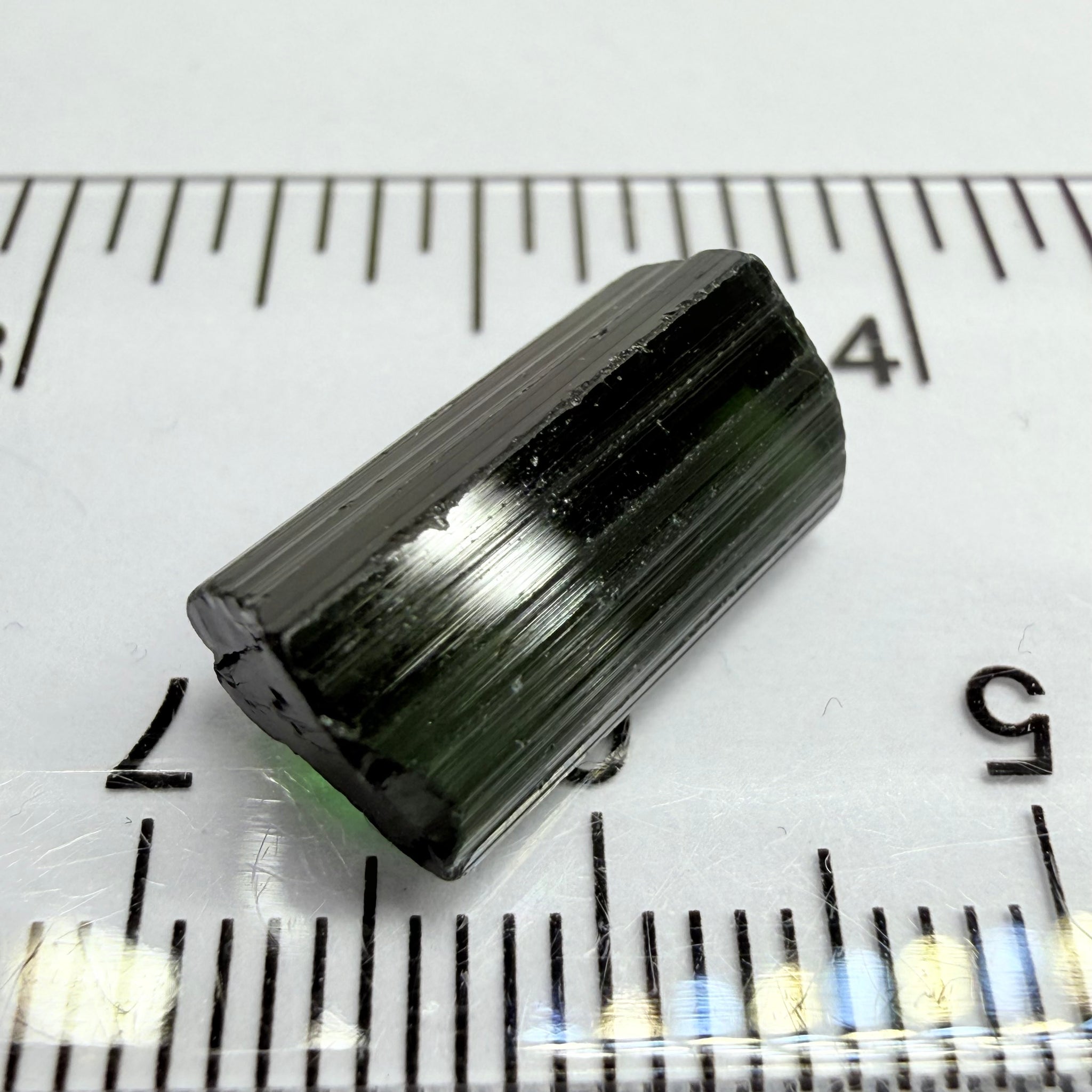 Congo Tourmaline Crystal, 7.92ct, Untreated Unheated, vvs-if, c axis closed