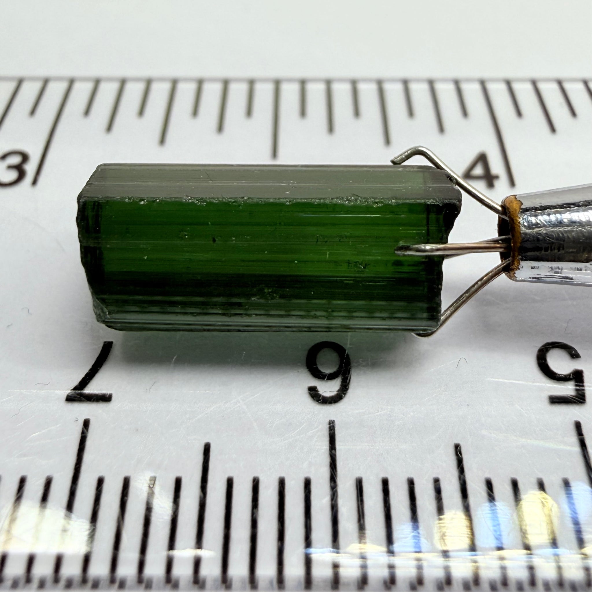 Congo Tourmaline Crystal, 7.92ct, Untreated Unheated, vvs-if, c axis closed