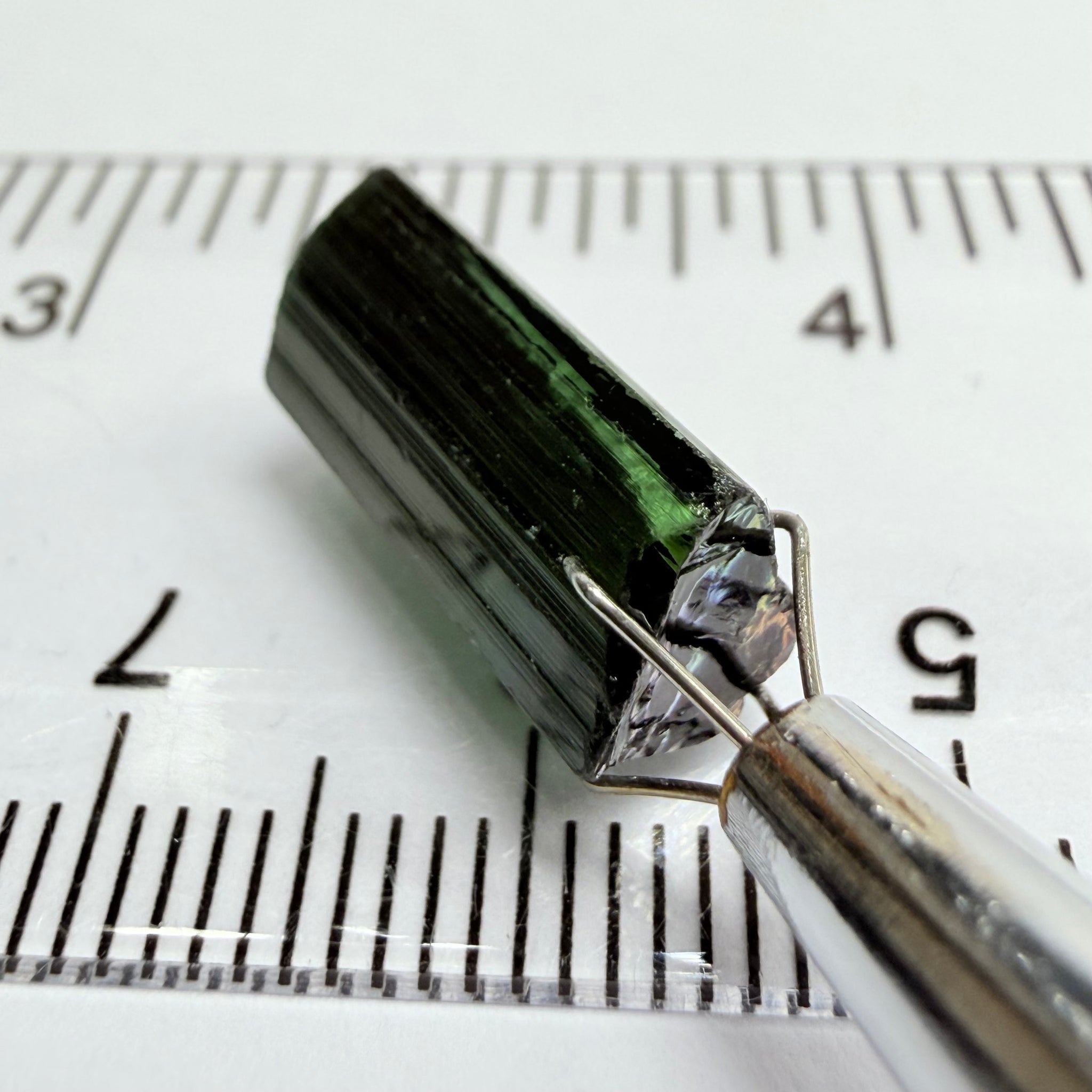 Congo Tourmaline Crystal, 7.92ct, Untreated Unheated, vvs-if, c axis closed