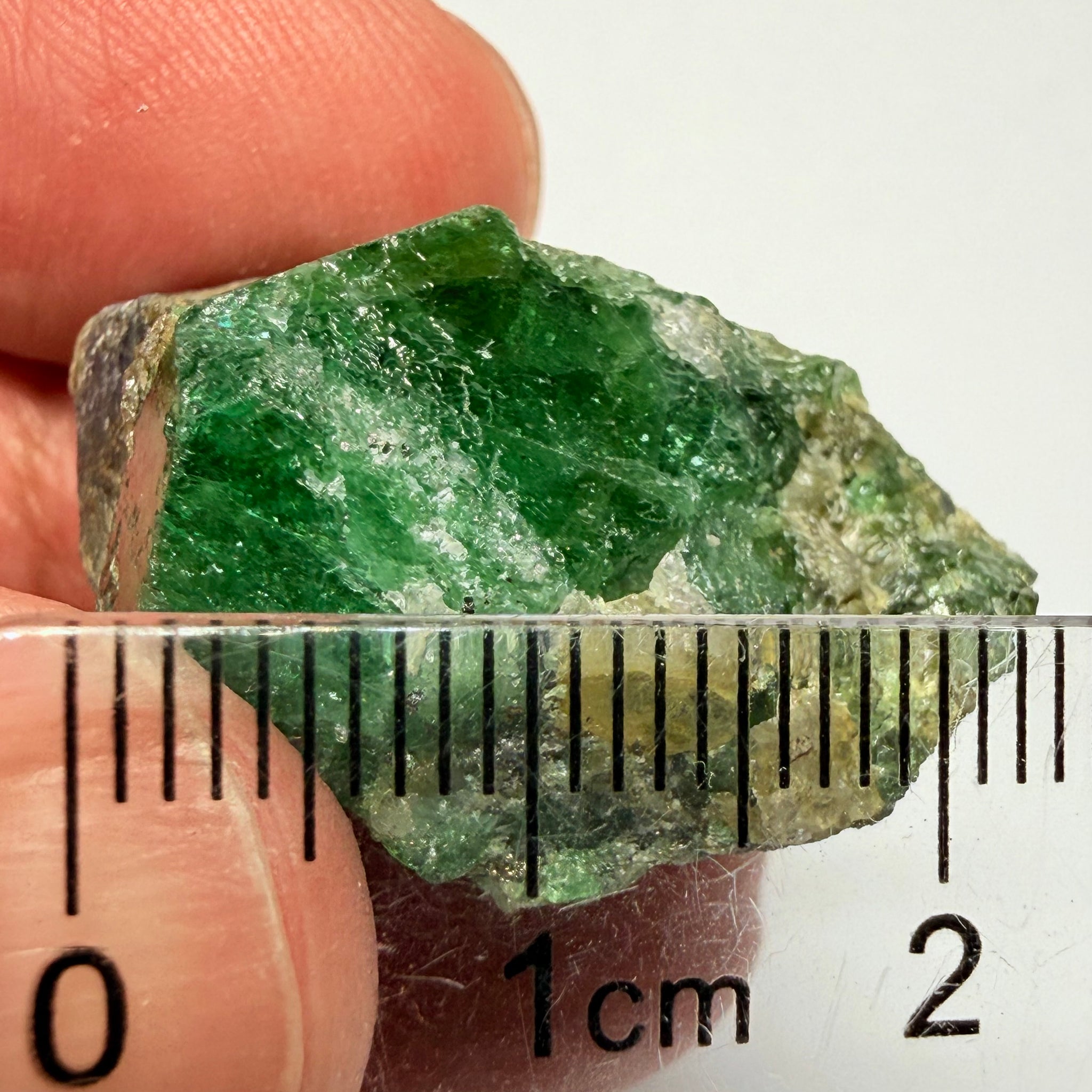 Tsavorite Garnet Crystal on matrix, 98.79ct, Merelani, Tanzania, Untreated Unheated