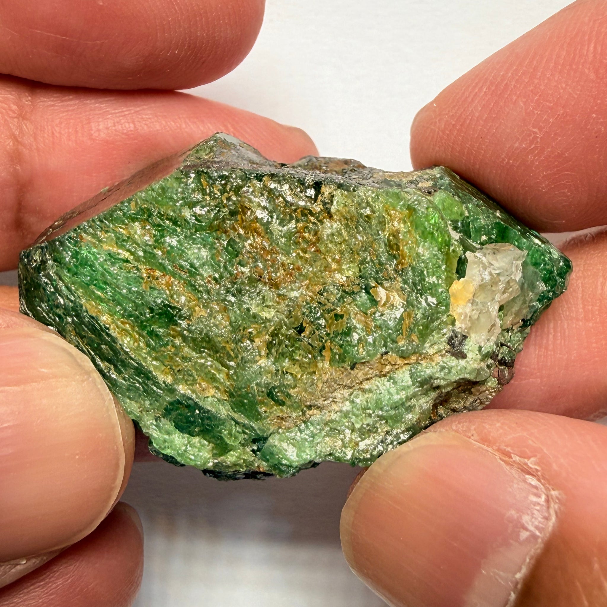 Tsavorite Garnet Crystal on matrix, 176.09ct, Merelani, Tanzania, Untreated Unheated