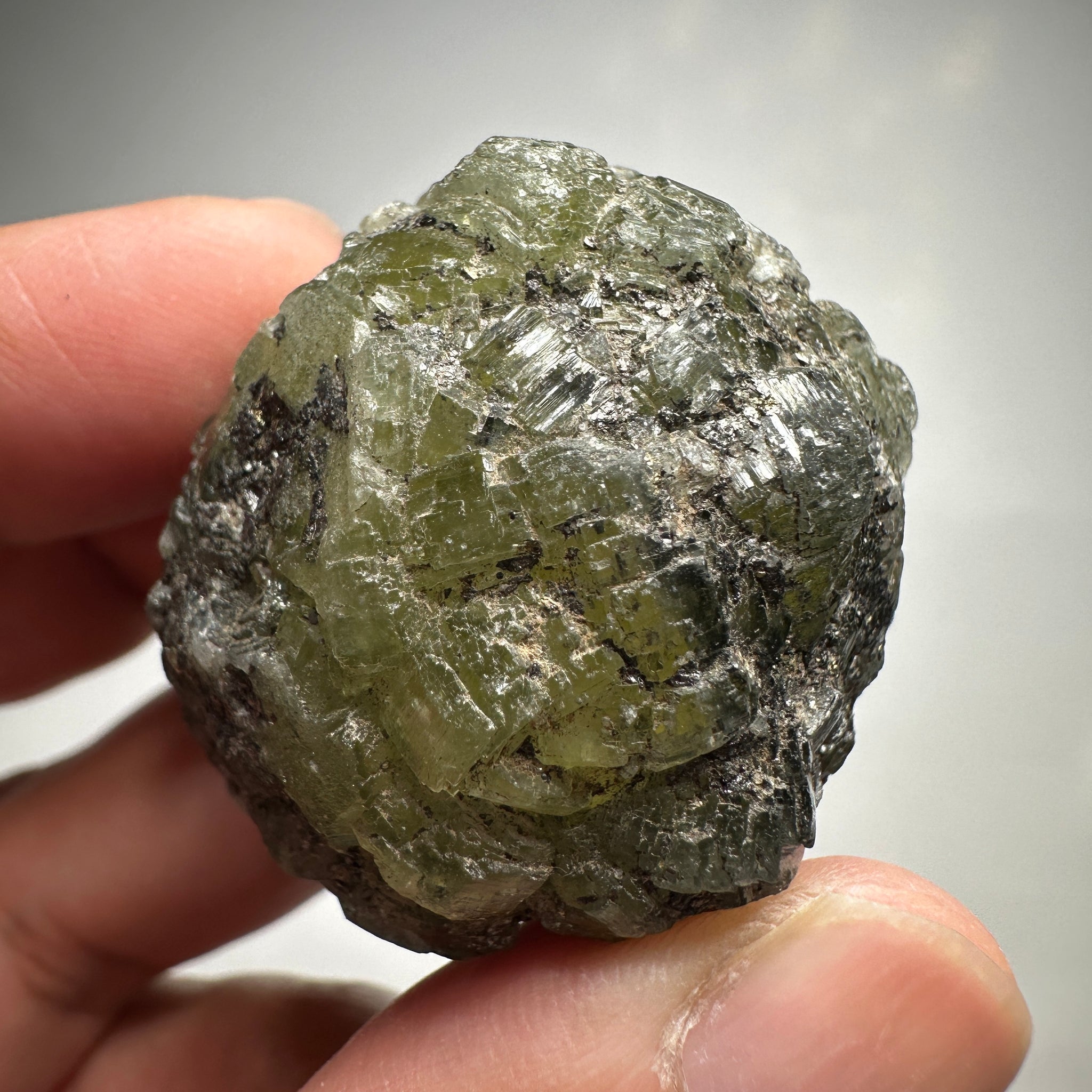 Prehinite Crystal, 323ct / 64.60gm, Merelani, Tanzania, Untreated Unheated. 41.80 x 37.00 x 34.40mm