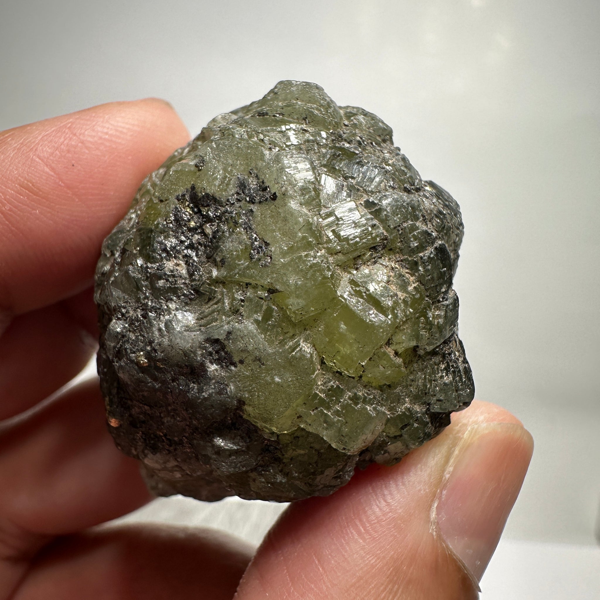 Prehinite Crystal, 323ct / 64.60gm, Merelani, Tanzania, Untreated Unheated. 41.80 x 37.00 x 34.40mm