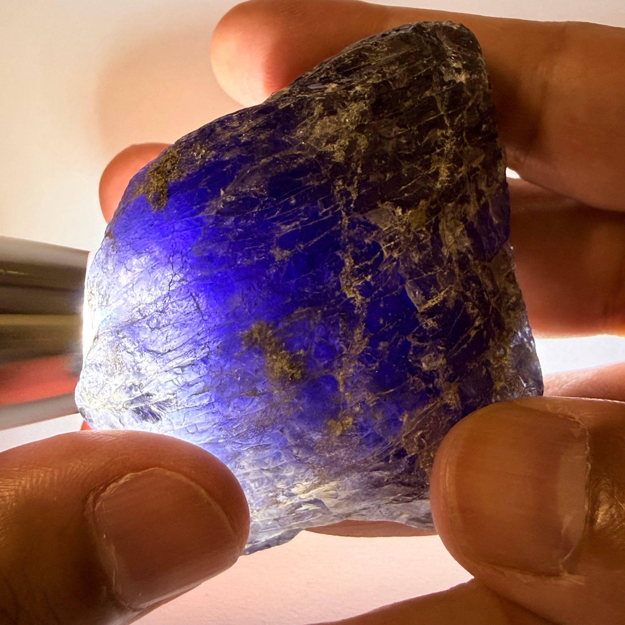 Iolite Specimen, 600.50ct / 120.10gm, Babati, Tanzania, Untreated Unheated, leave as a specimen or break it up for rough, see backlit