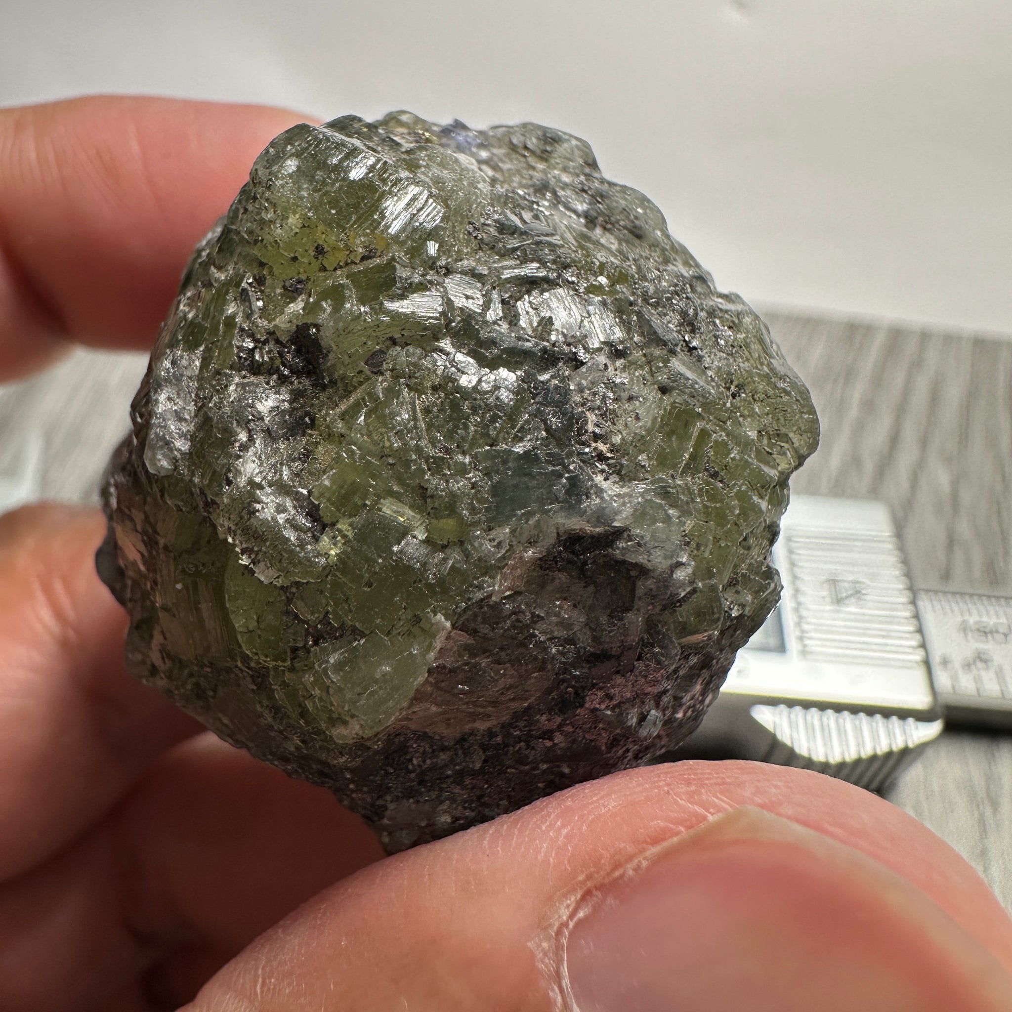 Prehinite Crystal, 323ct / 64.60gm, Merelani, Tanzania, Untreated Unheated. 41.80 x 37.00 x 34.40mm