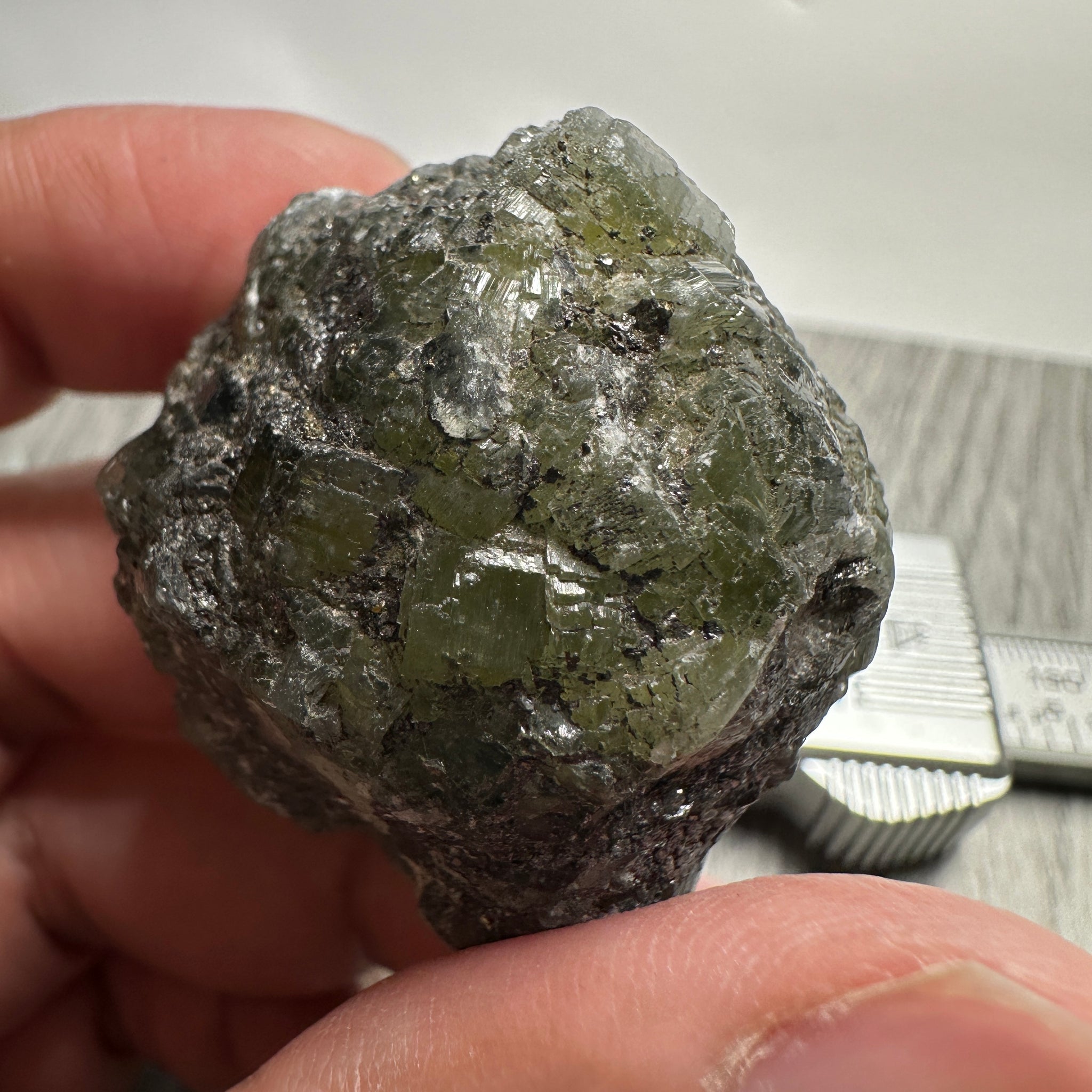 Prehinite Crystal, 323ct / 64.60gm, Merelani, Tanzania, Untreated Unheated. 41.80 x 37.00 x 34.40mm