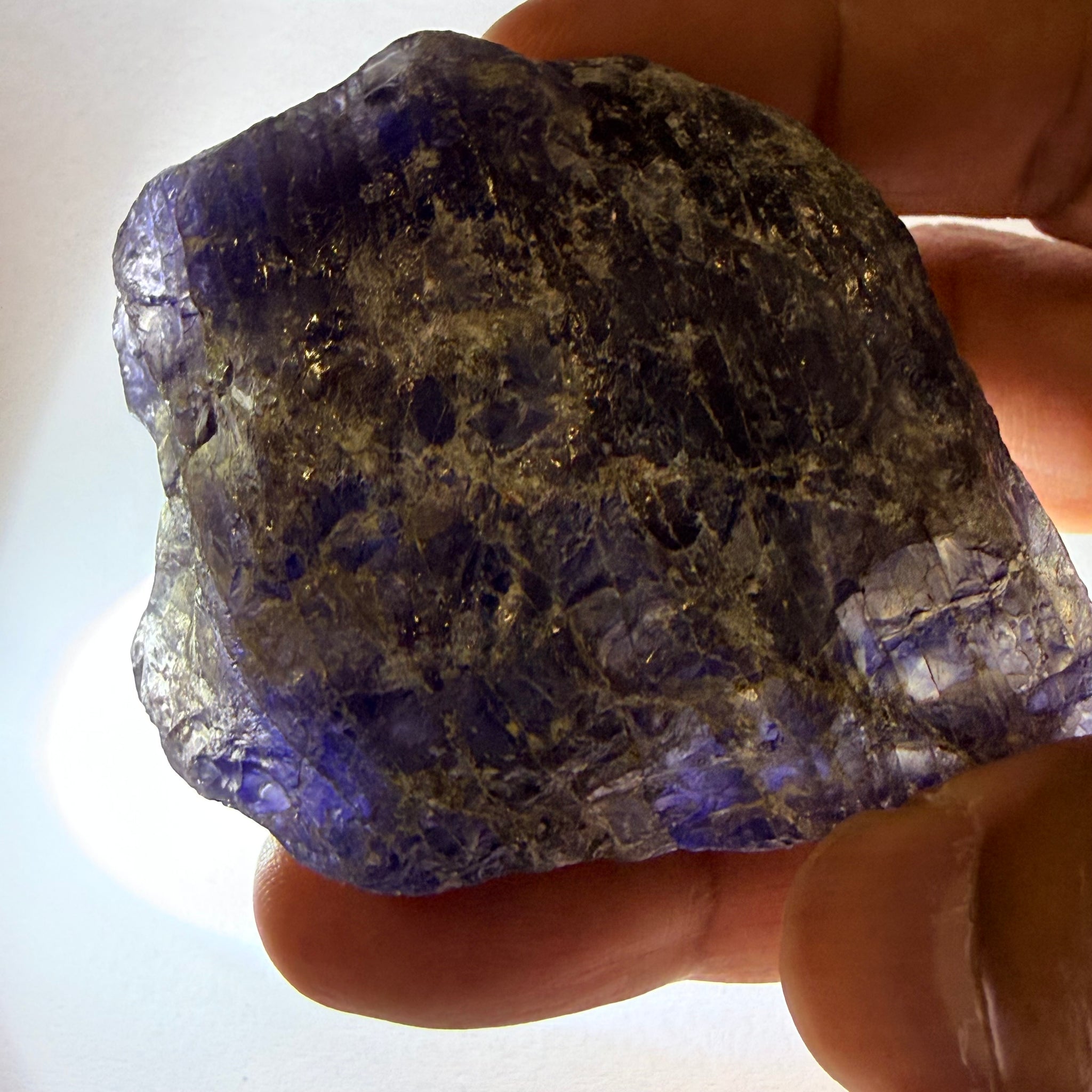 Iolite Specimen, 600.50ct / 120.10gm, Babati, Tanzania, Untreated Unheated, leave as a specimen or break it up for rough, see backlit