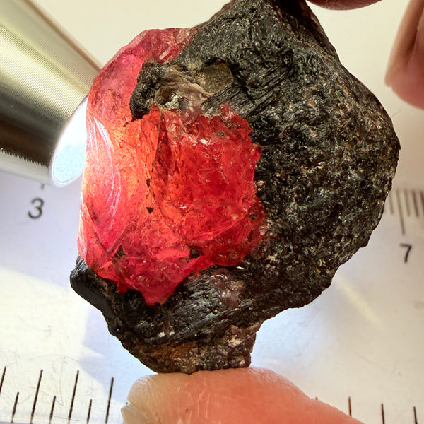 Winza Sapphire Crystal, 115.23ct, Tanzania, Untreated Unheated, gemmy crystal, great for faceting or cabbing/carving, or as a specimen, gemmy portion inside