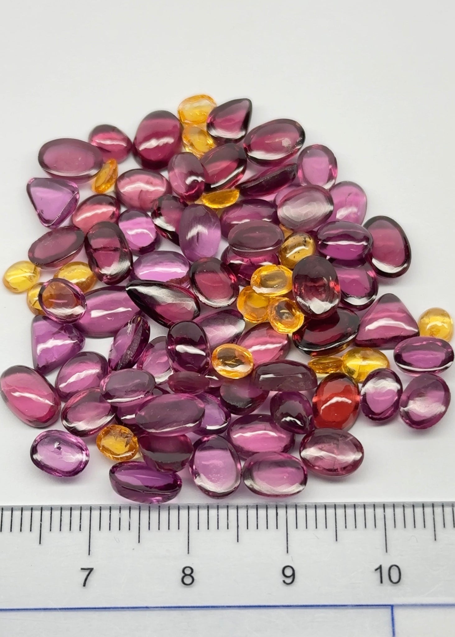 Wholesale Lot Cabochons, Fine Pink Umbalite, Spessartite, Mahenge Garnet Mix, 68.62ct, Tanzania, Untreated Unheated