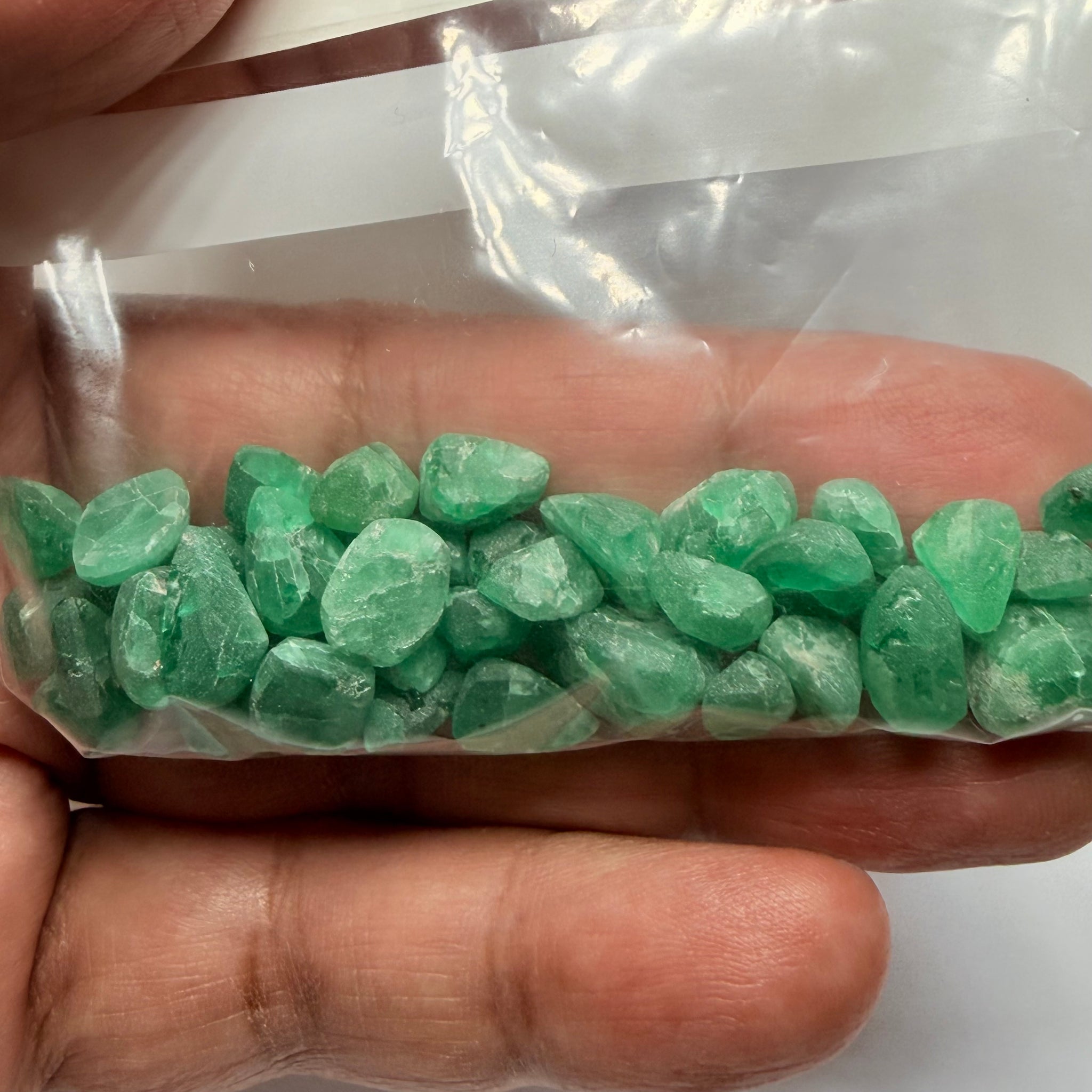 Emerald Preform Lot, 89.28ct, Sumbawanga, Tanzania, Untreated Unheated, no oil, 1.16ct-6.40ct, these are heavily included but a deep saturated colour, with the inclusions probably best to cab, price reflects&nbsp;