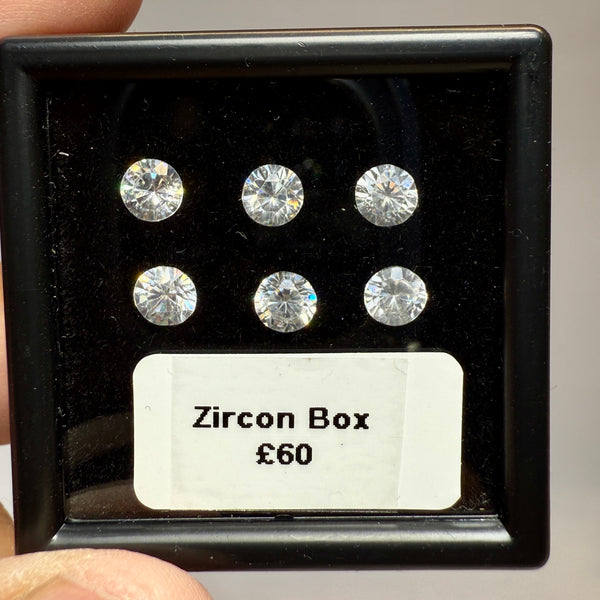 Zircon box, gently heated, 10mm. native cuts