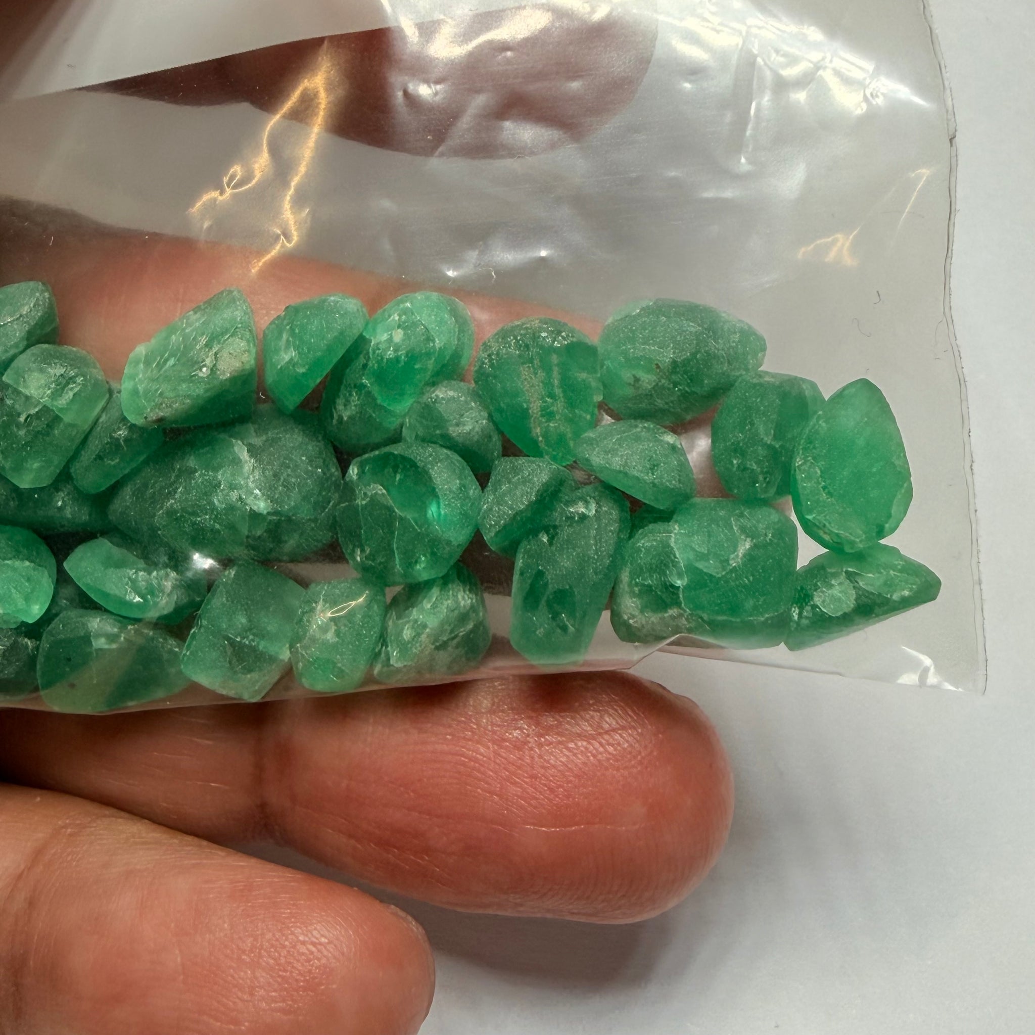 Emerald Preform Lot, 89.28ct, Sumbawanga, Tanzania, Untreated Unheated, no oil, 1.16ct-6.40ct, these are heavily included but a deep saturated colour, with the inclusions probably best to cab, price reflects&nbsp;