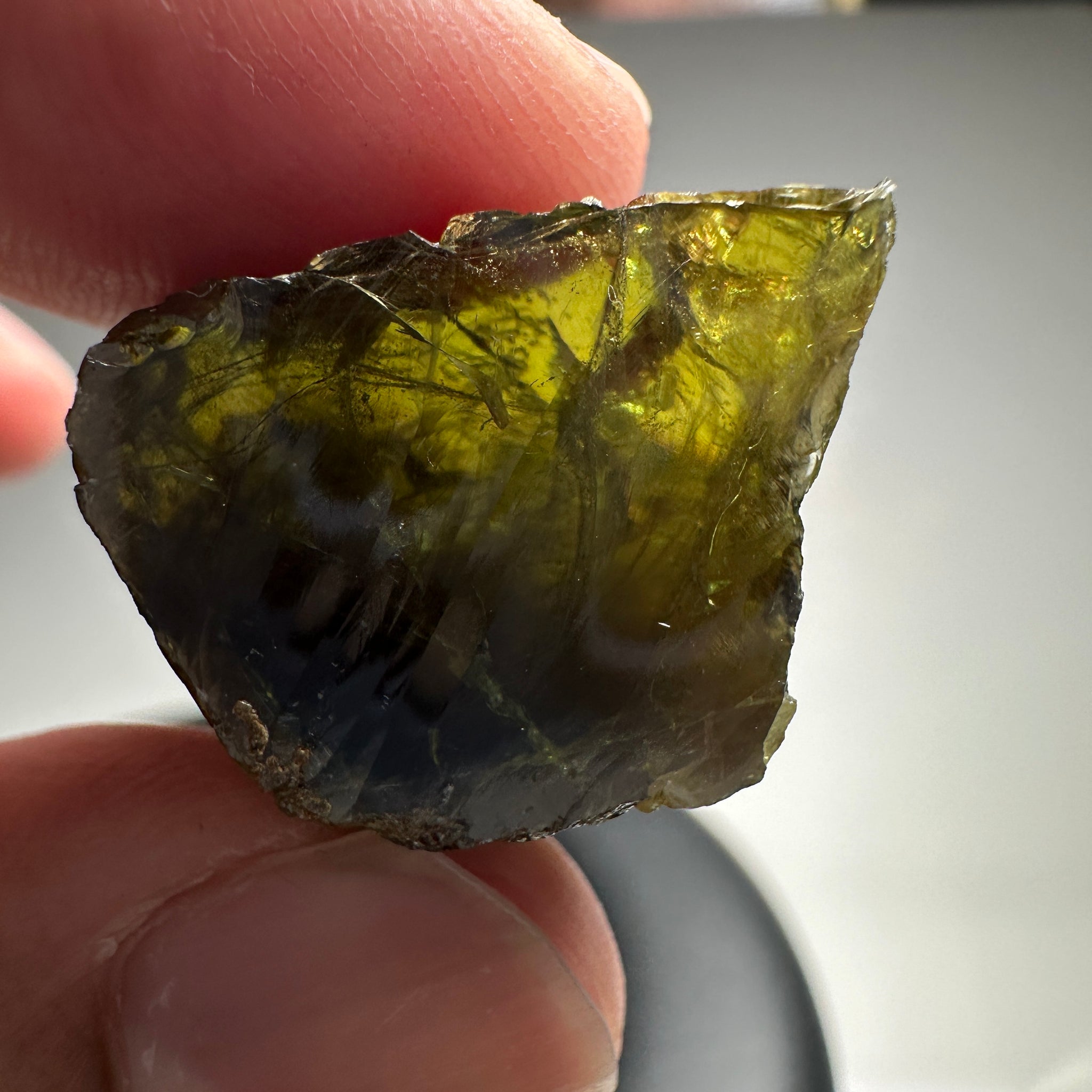 Chrome Sphene Crystal, 11.30gm, Tanzania, Untreated Unheated