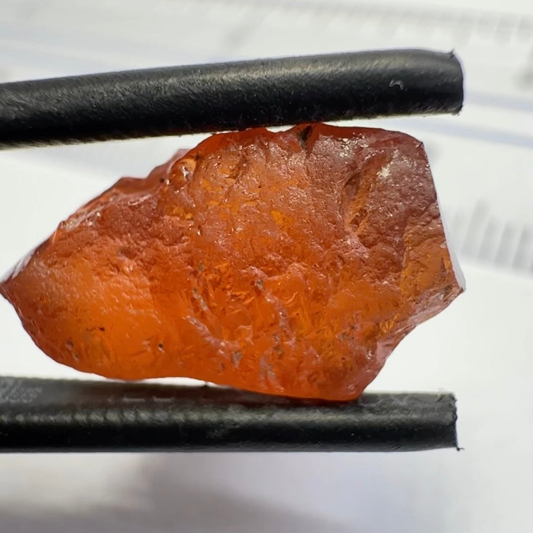 Malaya Garnet, 12.25ct, Super rare size, Tanzania, Untreated Unheated. Just faint parallel silk lines, I have backlit some photos so you can see the silk cannot be seen by the naked eye, very vivid bright colour