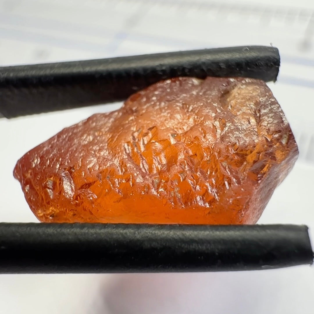 Malaya Garnet, 12.25ct, Super rare size, Tanzania, Untreated Unheated. Just faint parallel silk lines, I have backlit some photos so you can see the silk cannot be seen by the naked eye, very vivid bright colour