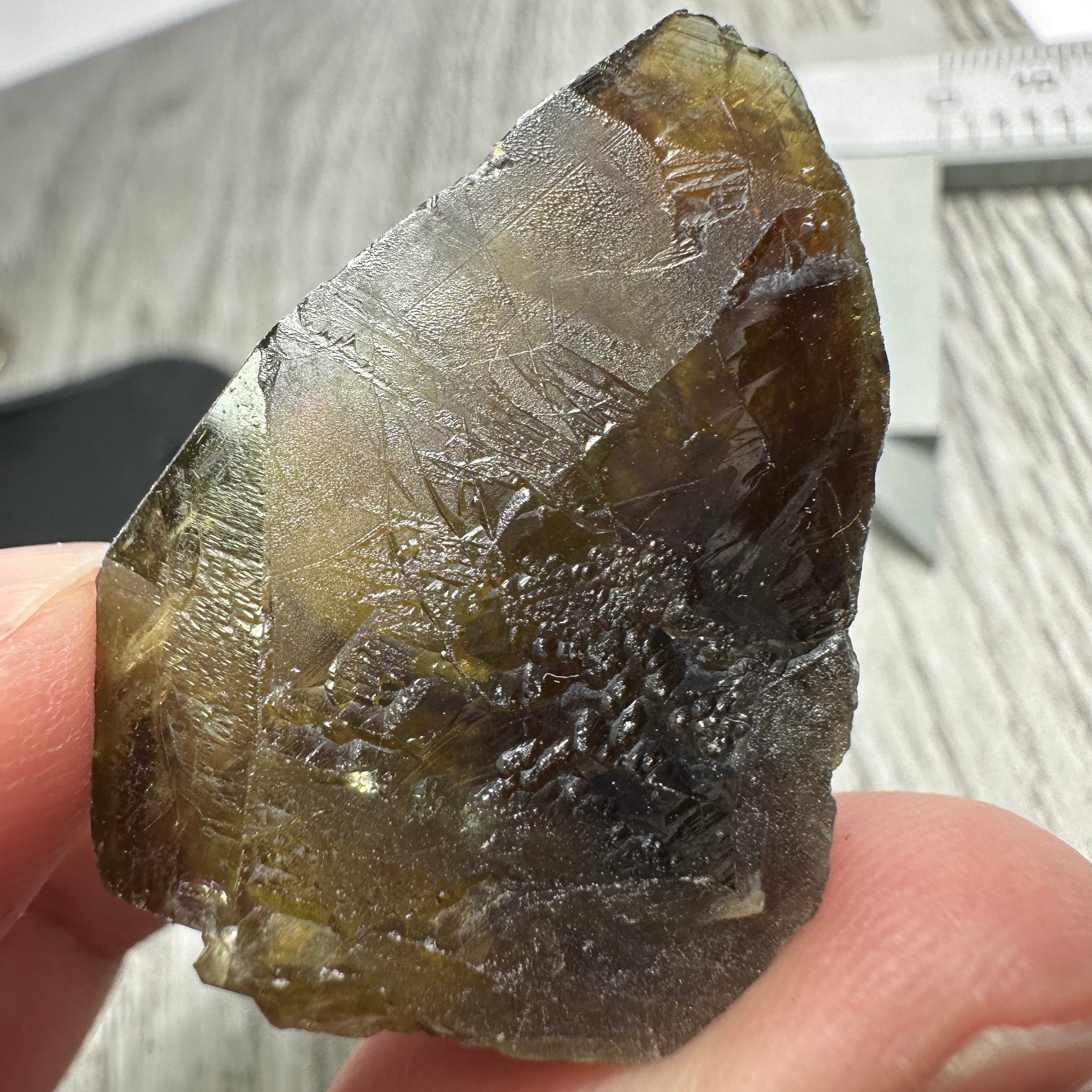 Chrome Sphene Crystal, 15.40gm, Tanzania, Untreated Unheated