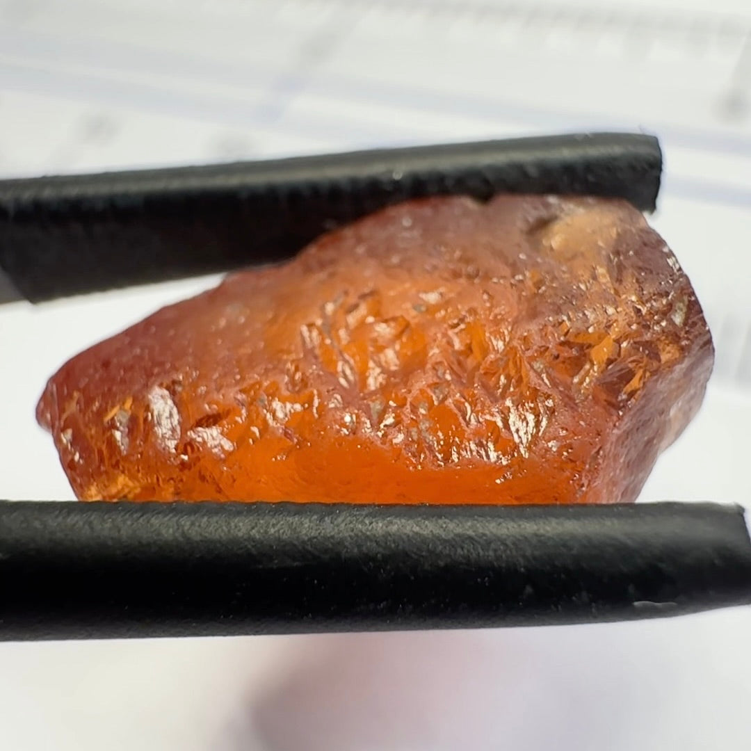 Malaya Garnet, 12.25ct, Super rare size, Tanzania, Untreated Unheated. Just faint parallel silk lines, I have backlit some photos so you can see the silk cannot be seen by the naked eye, very vivid bright colour