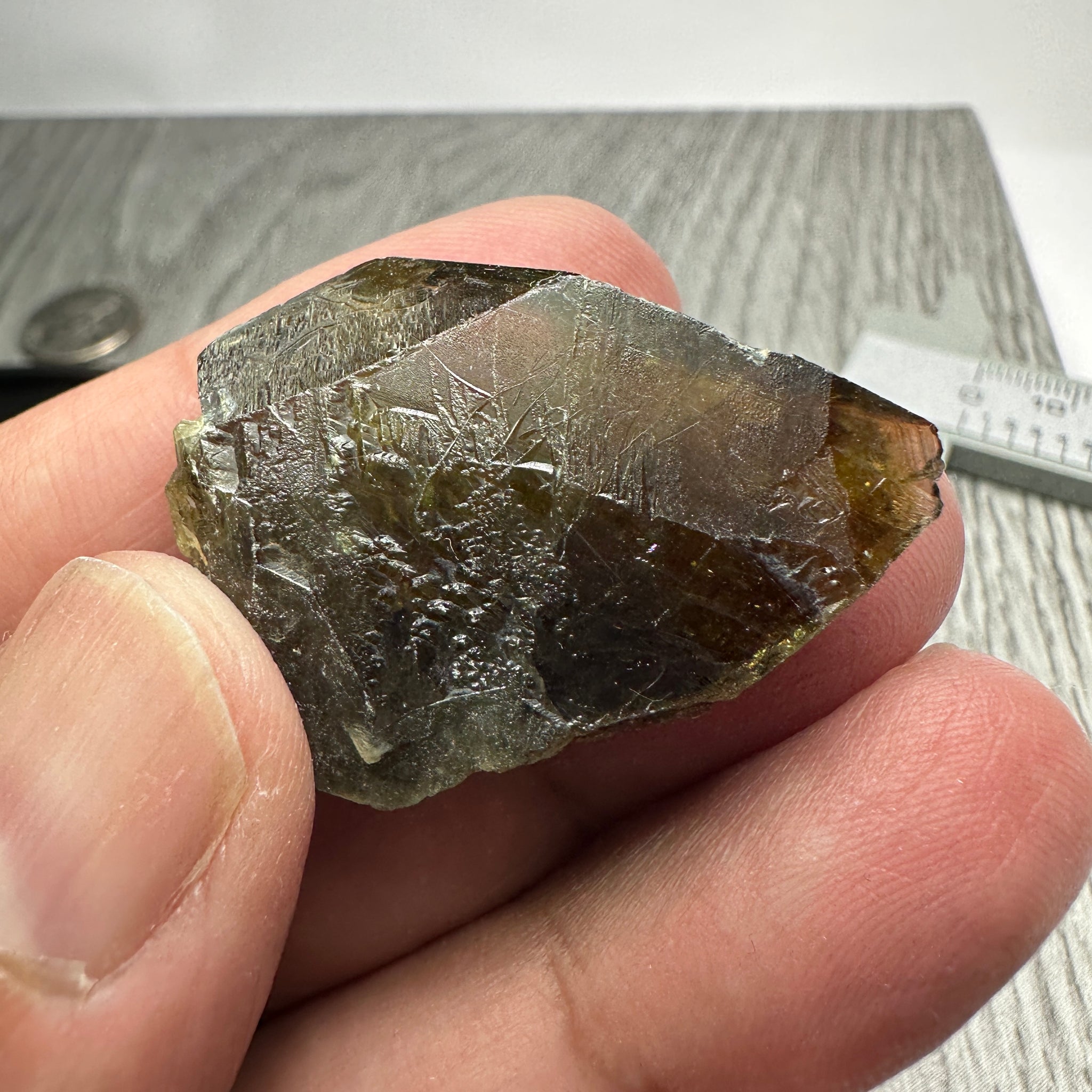 Chrome Sphene Crystal, 15.40gm, Tanzania, Untreated Unheated