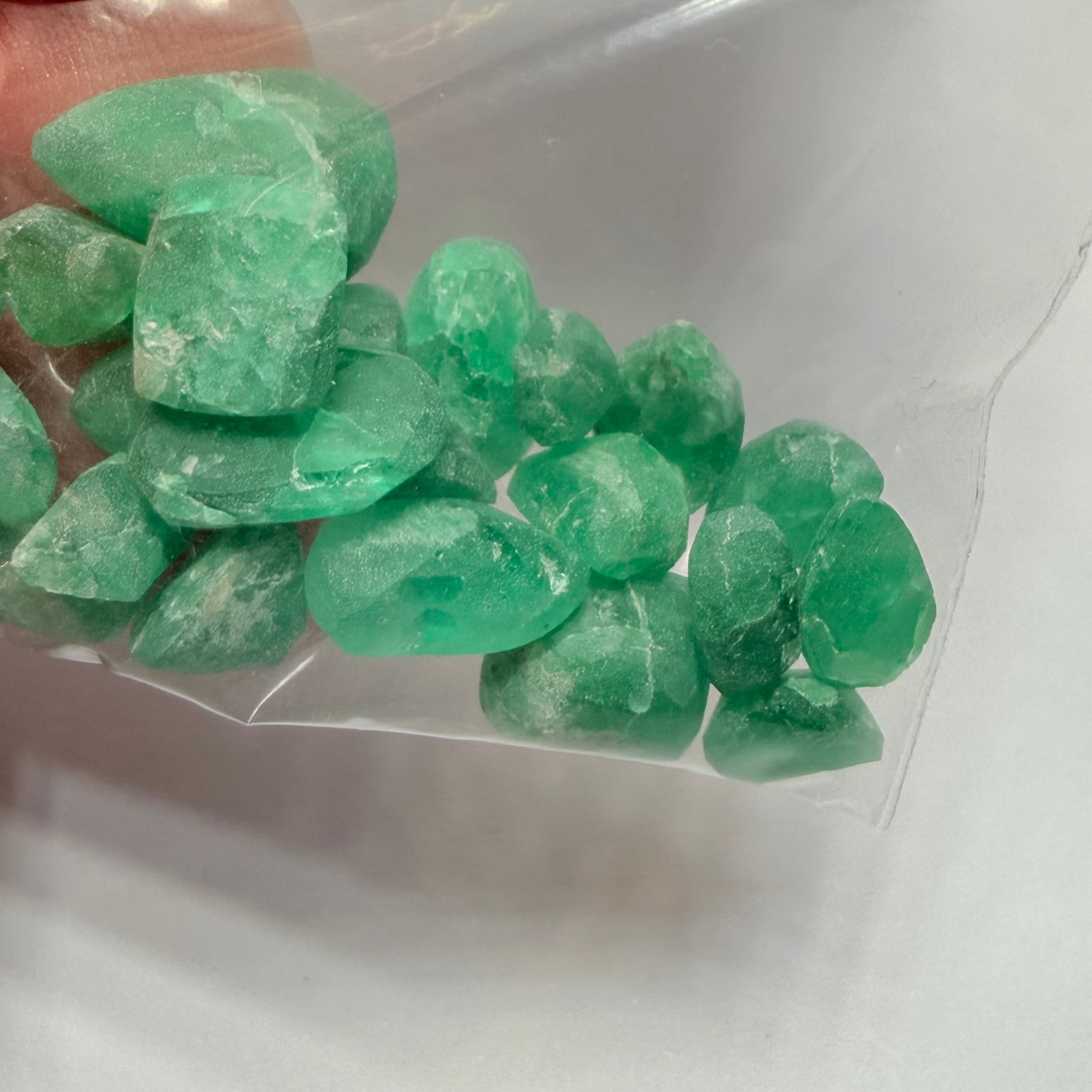 Emerald Preform Lot, 89.28ct, Sumbawanga, Tanzania, Untreated Unheated, no oil, 1.16ct-6.40ct, these are heavily included but a deep saturated colour, with the inclusions probably best to cab, price reflects&nbsp;