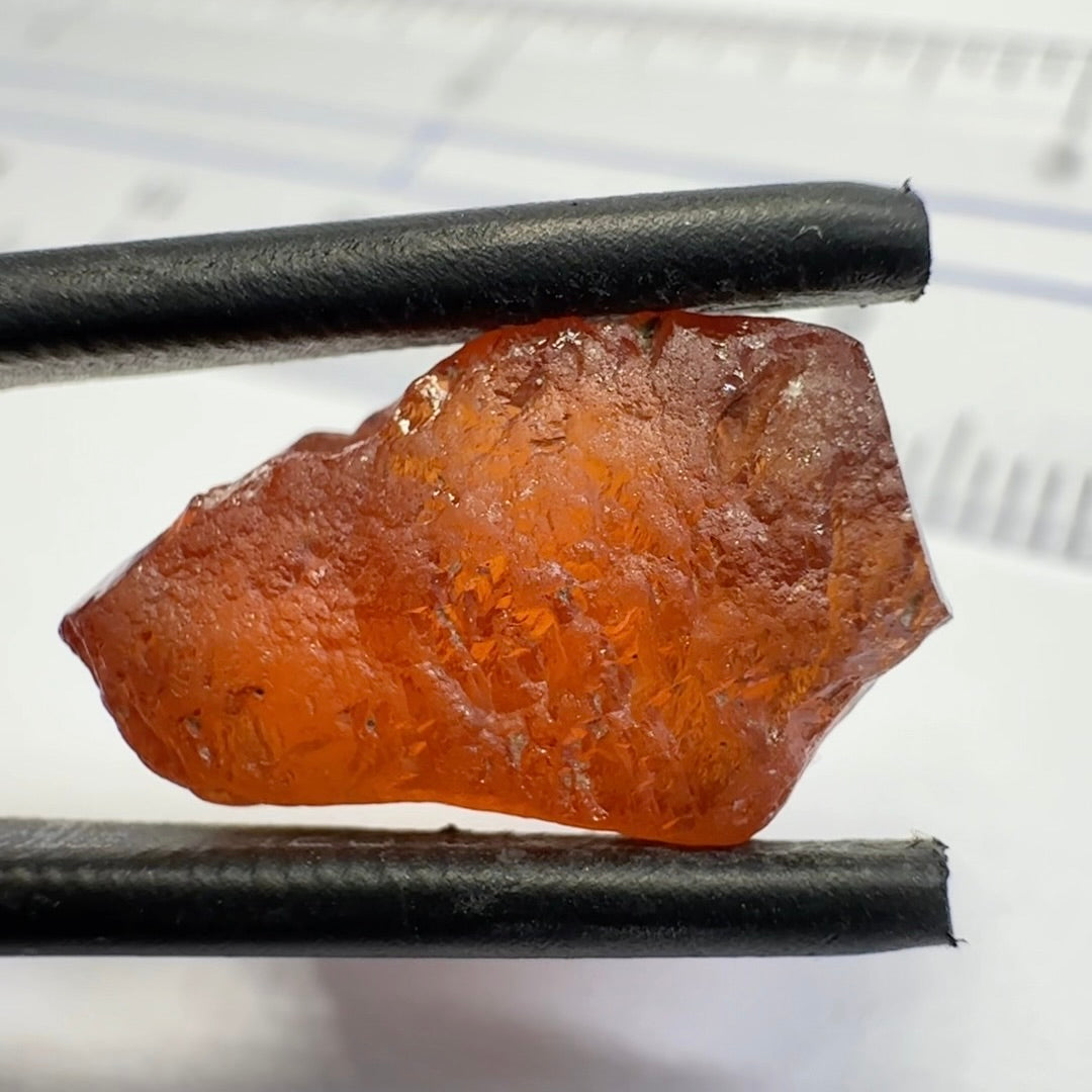 Malaya Garnet, 12.25ct, Super rare size, Tanzania, Untreated Unheated. Just faint parallel silk lines, I have backlit some photos so you can see the silk cannot be seen by the naked eye, very vivid bright colour