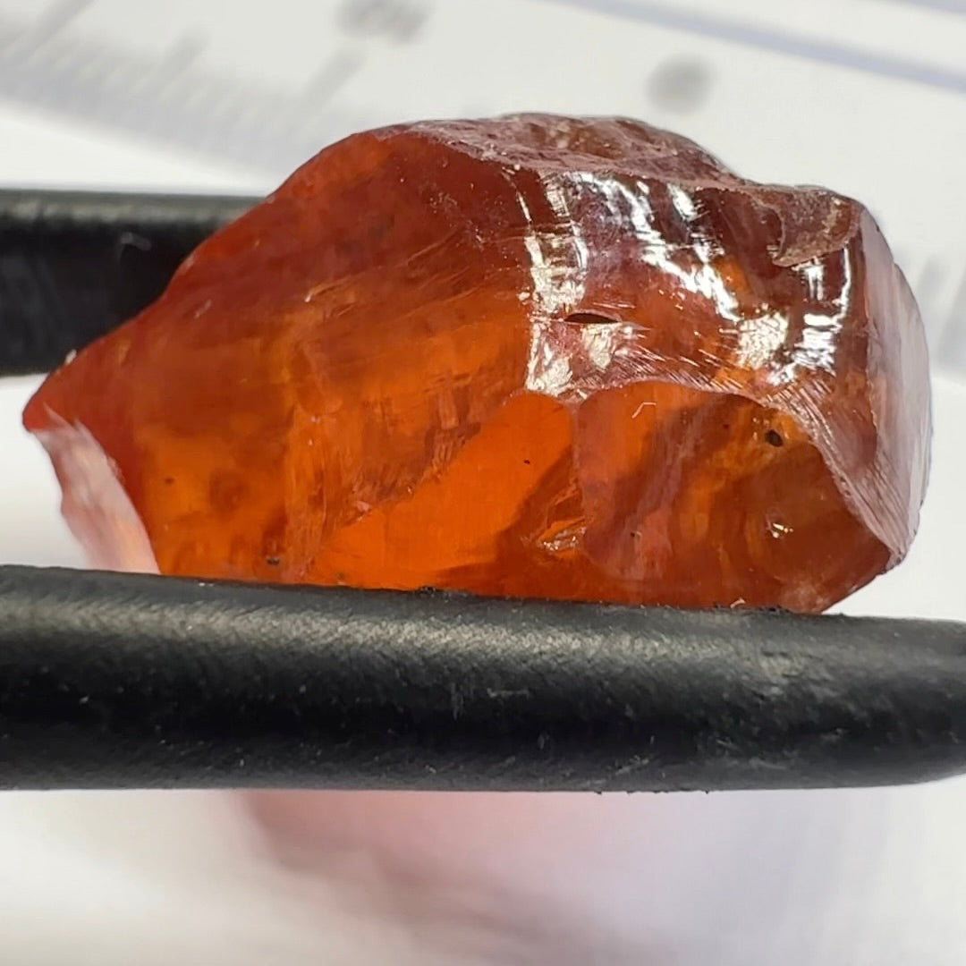 Malaya Garnet, 12.25ct, Super rare size, Tanzania, Untreated Unheated. Just faint parallel silk lines, I have backlit some photos so you can see the silk cannot be seen by the naked eye, very vivid bright colour