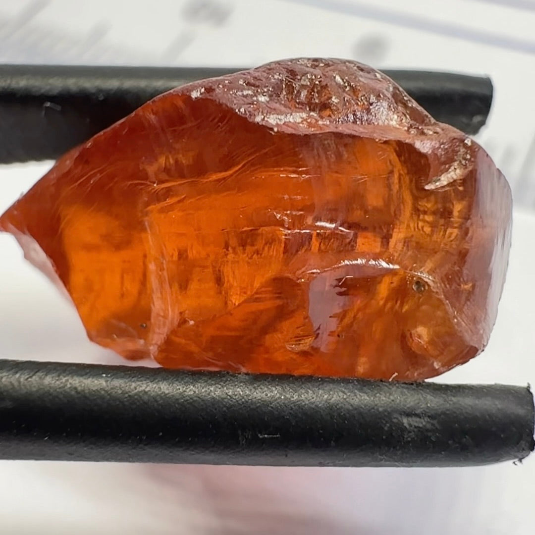 Malaya Garnet, 12.25ct, Super rare size, Tanzania, Untreated Unheated. Just faint parallel silk lines, I have backlit some photos so you can see the silk cannot be seen by the naked eye, very vivid bright colour