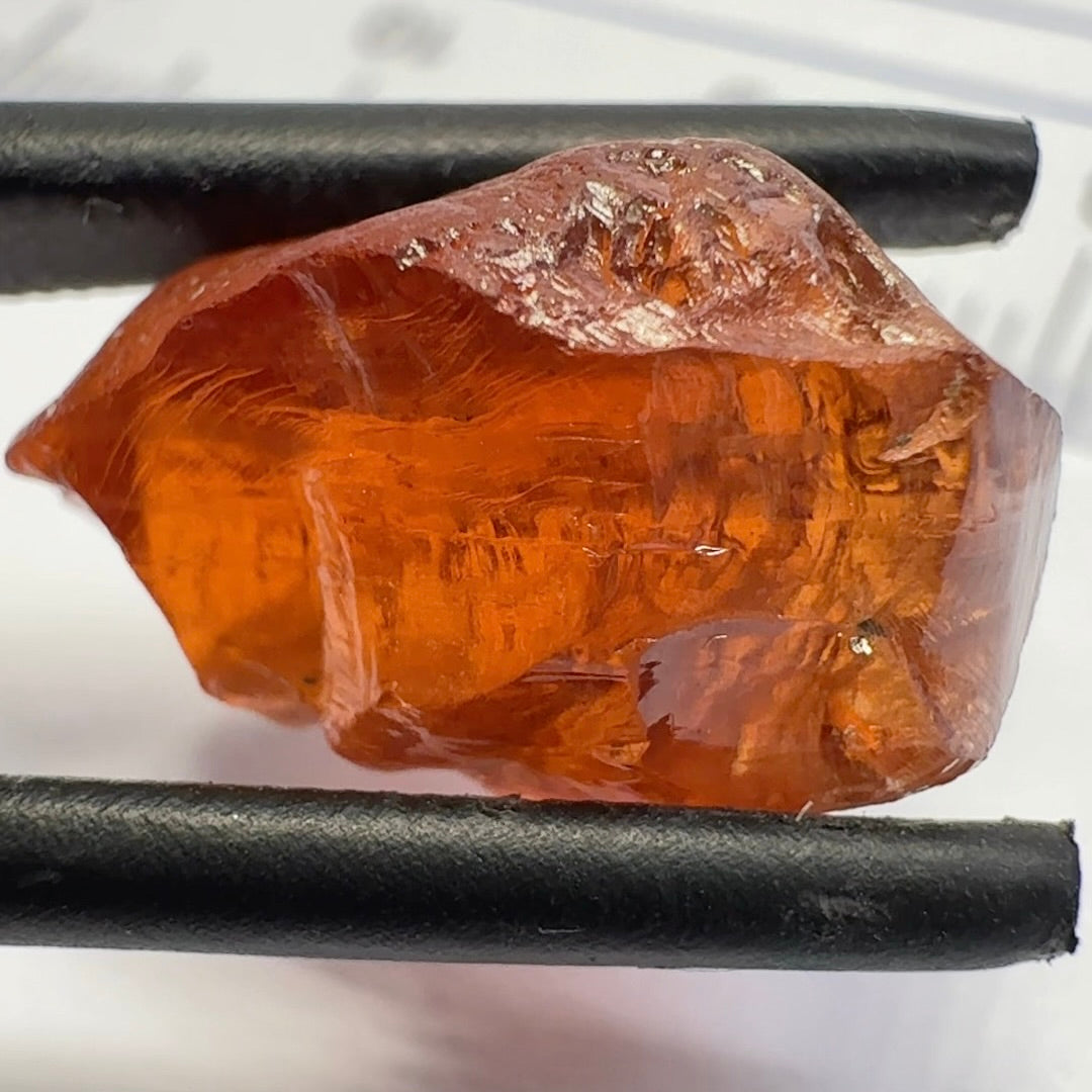 Malaya Garnet, 12.25ct, Super rare size, Tanzania, Untreated Unheated. Just faint parallel silk lines, I have backlit some photos so you can see the silk cannot be seen by the naked eye, very vivid bright colour