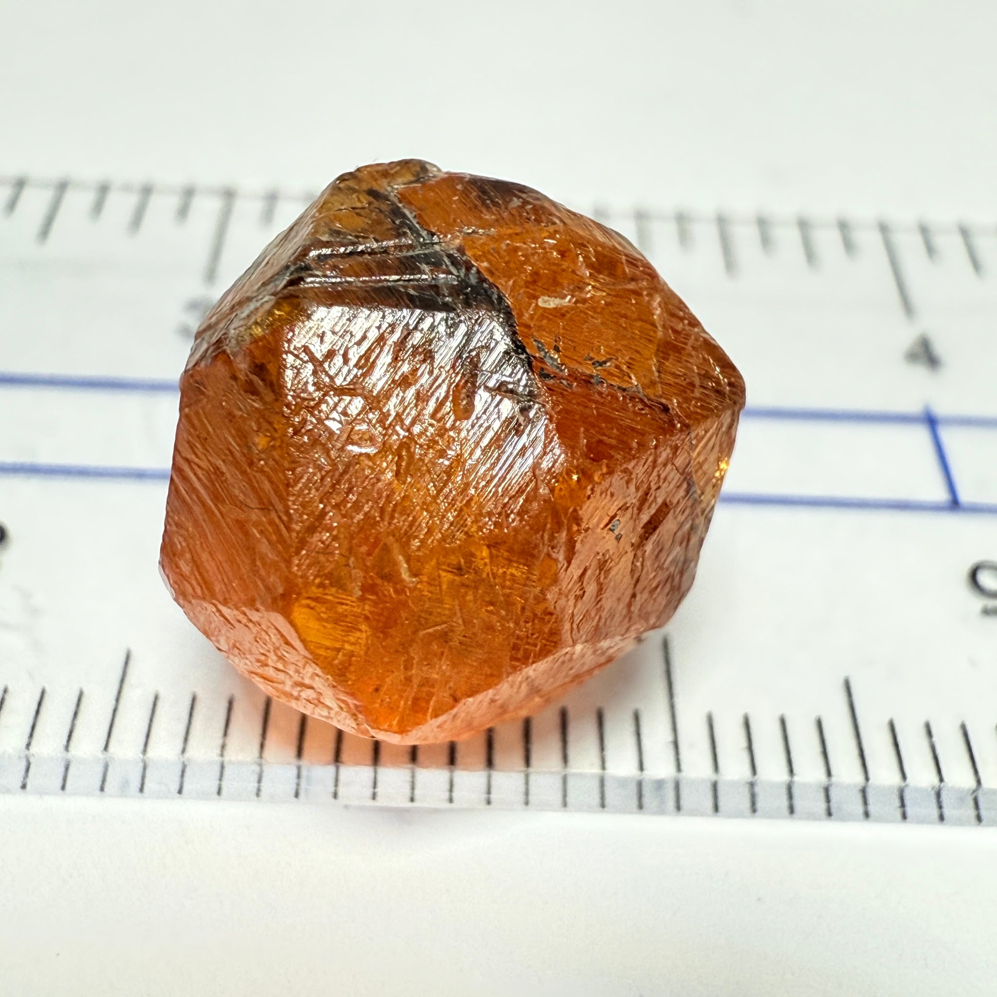 Mandarin Spessartite Garnet Crystal, 22.35ct, Loliondo, Tanzania, Untreated Unheated