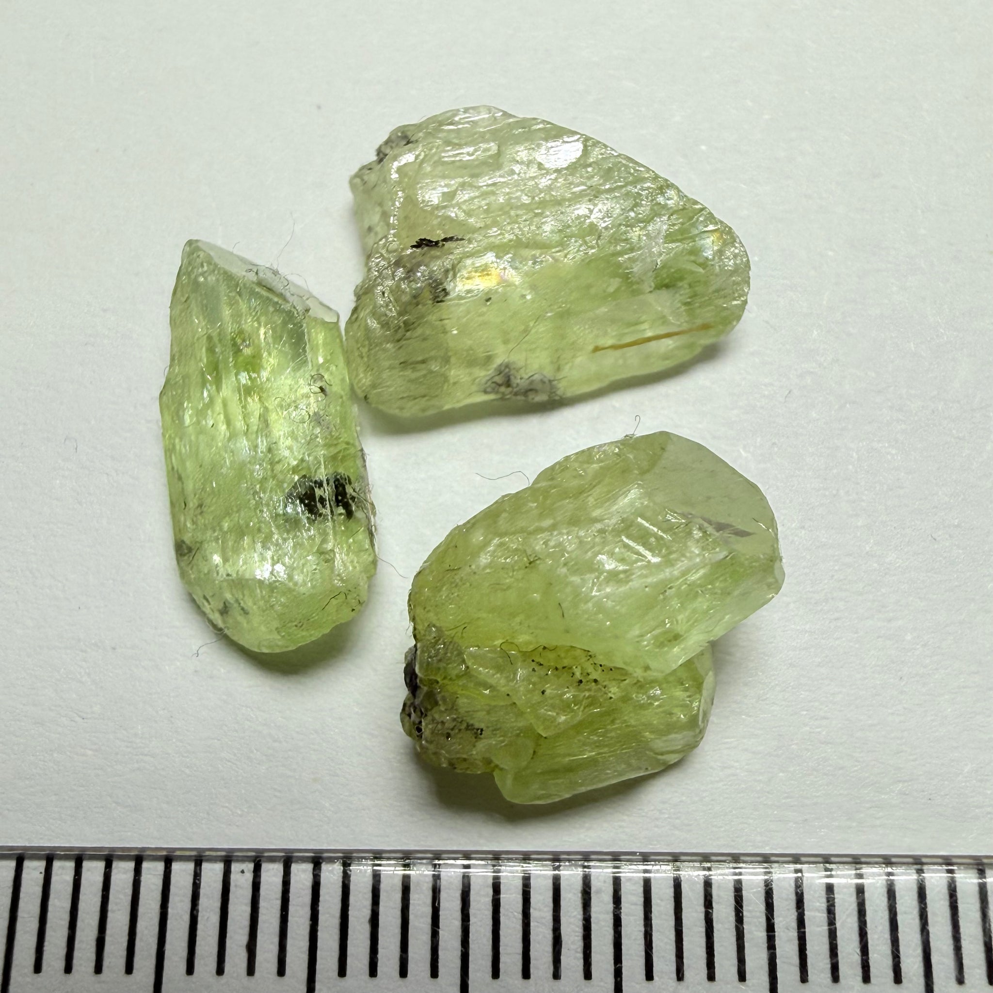 Diopside Crystal Lot 3pcs, 20.58ct Tanzania, Untreated Unheated