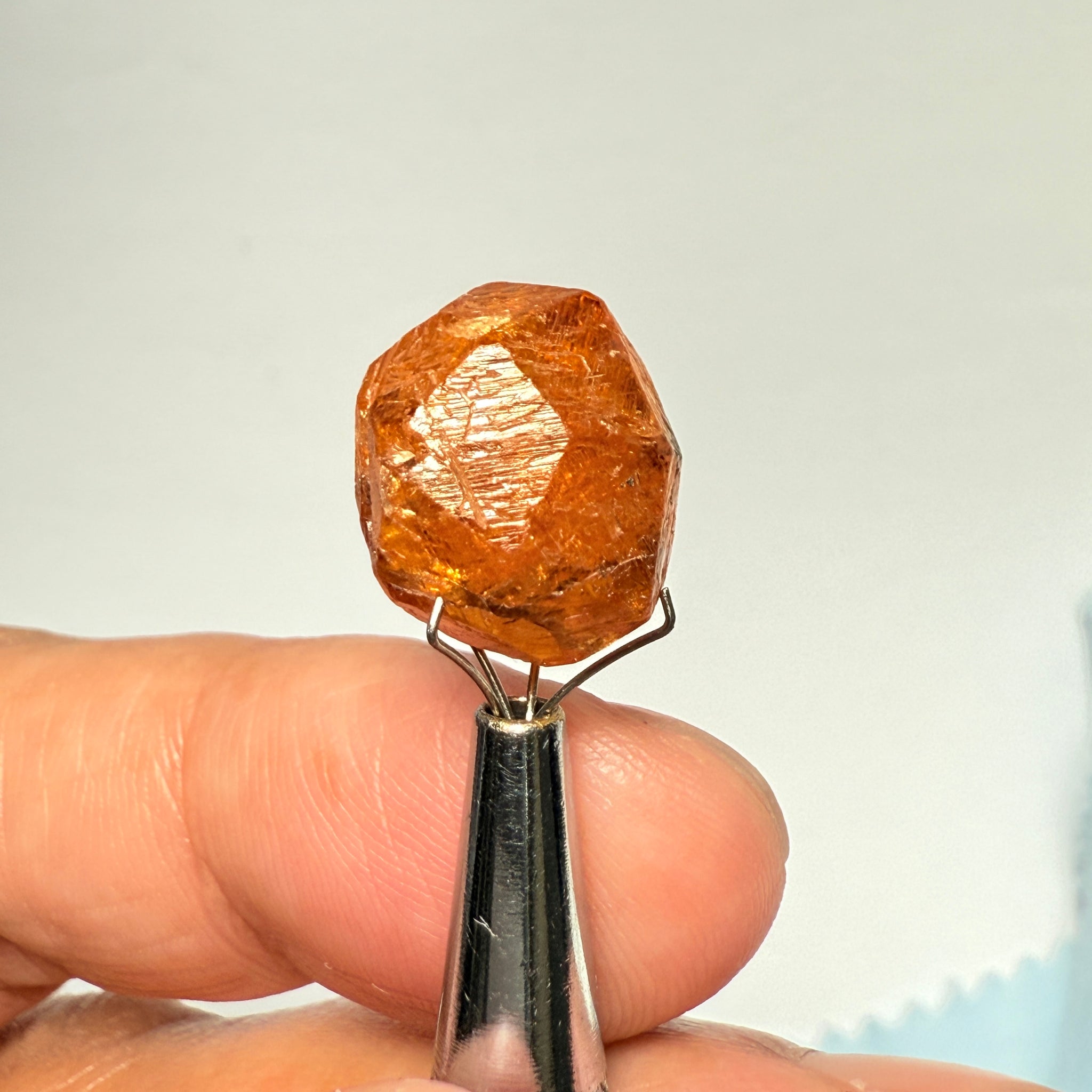 Mandarin Spessartite Garnet Crystal, 22.35ct, Loliondo, Tanzania, Untreated Unheated