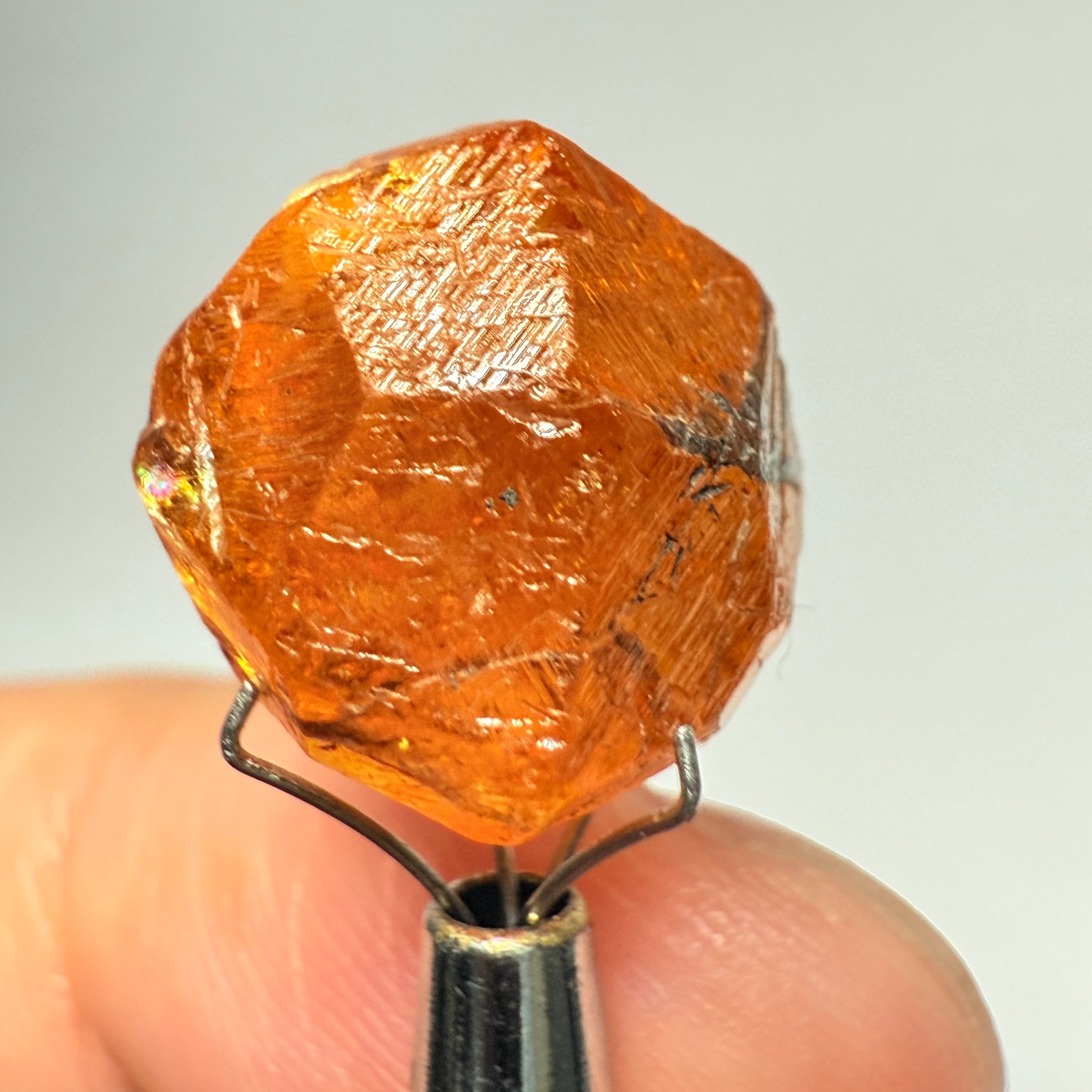 Mandarin Spessartite Garnet Crystal, 22.35ct, Loliondo, Tanzania, Untreated Unheated