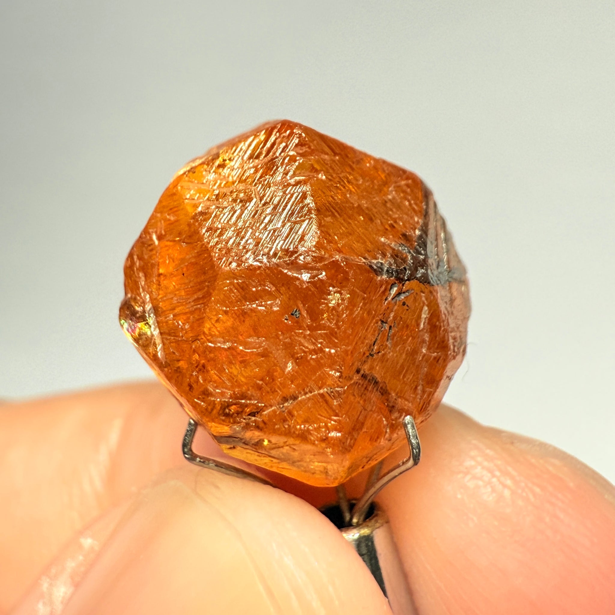 Mandarin Spessartite Garnet Crystal, 22.35ct, Loliondo, Tanzania, Untreated Unheated