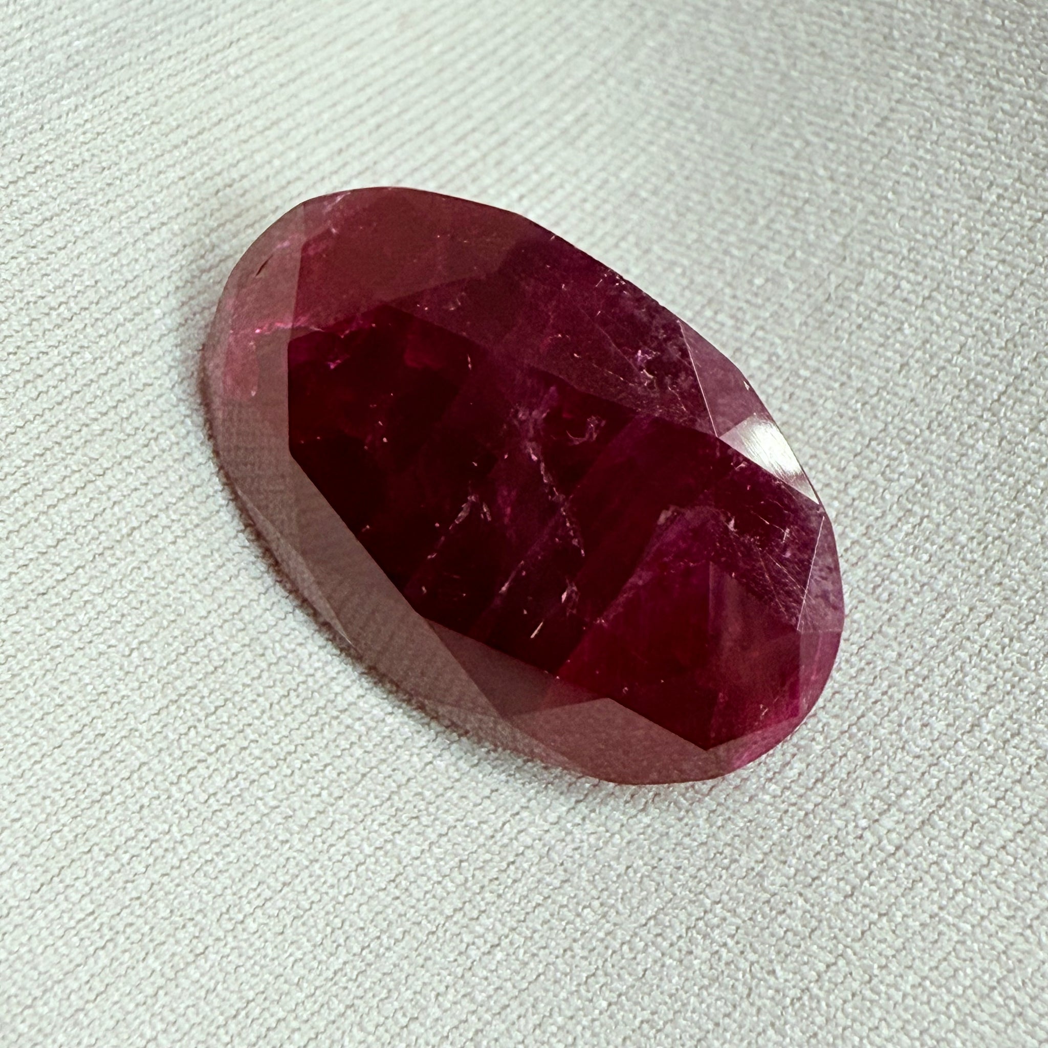 Ruby, 11.37ct, Longido, Tanzania, Untreated Unheated. Opaque but colour is beautiful