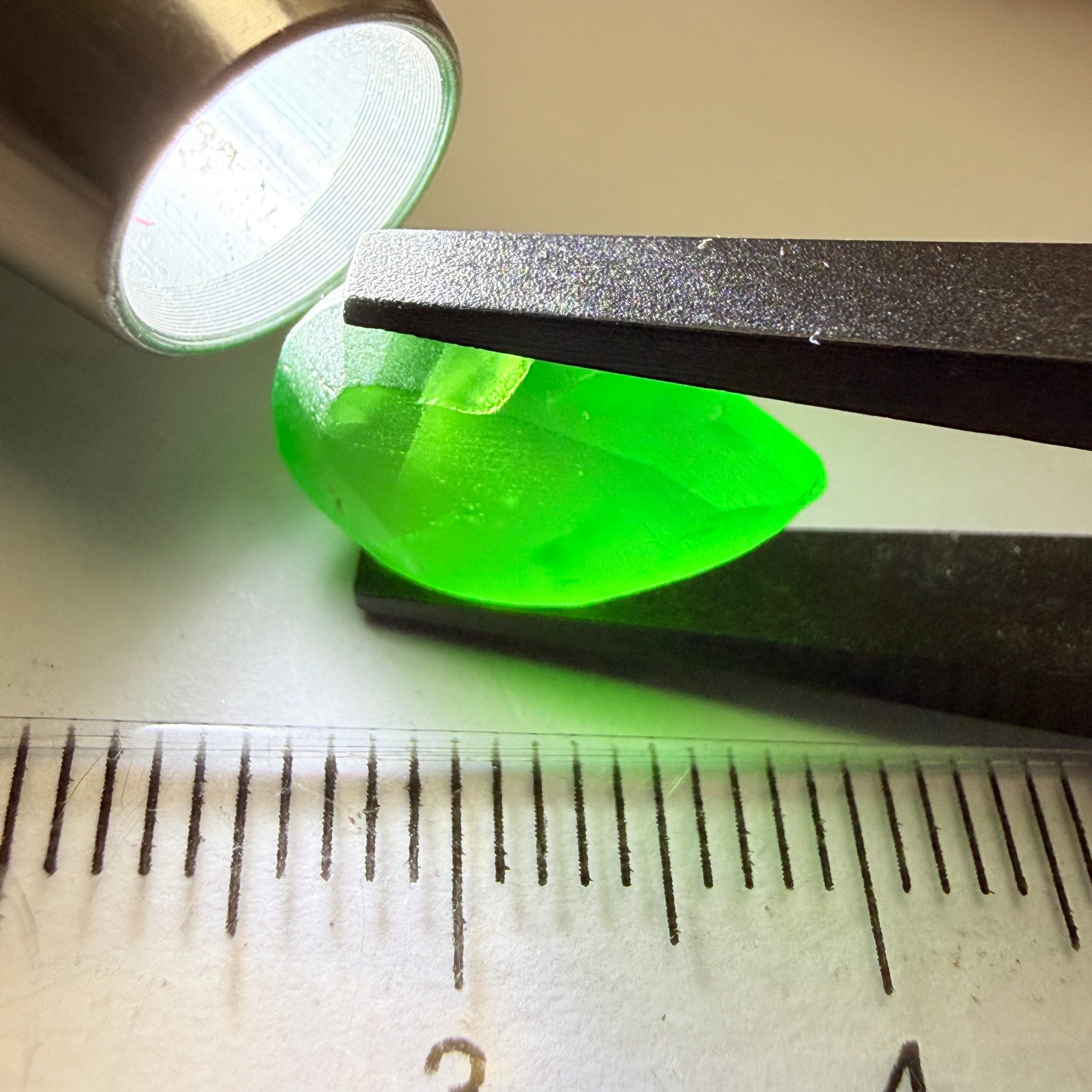Tsavorite Garnet preform, 5.23ct, Tanzania, Untreated Unheated, has inclusions, see the multiple videos so you can understand the inclusion positioning correctly