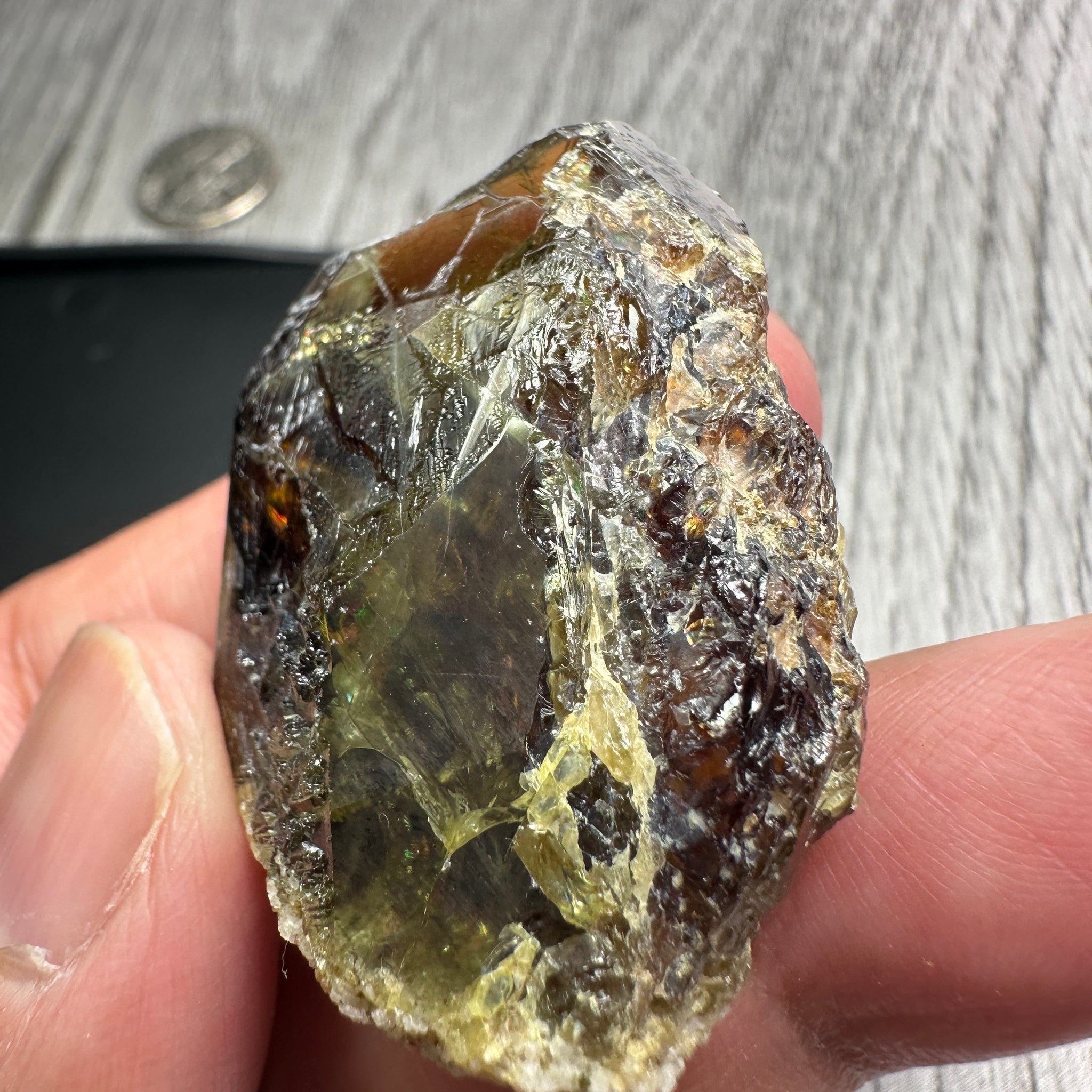 Chrome Sphene Crystal, 26.80gm, Tanzania, Untreated Unheated