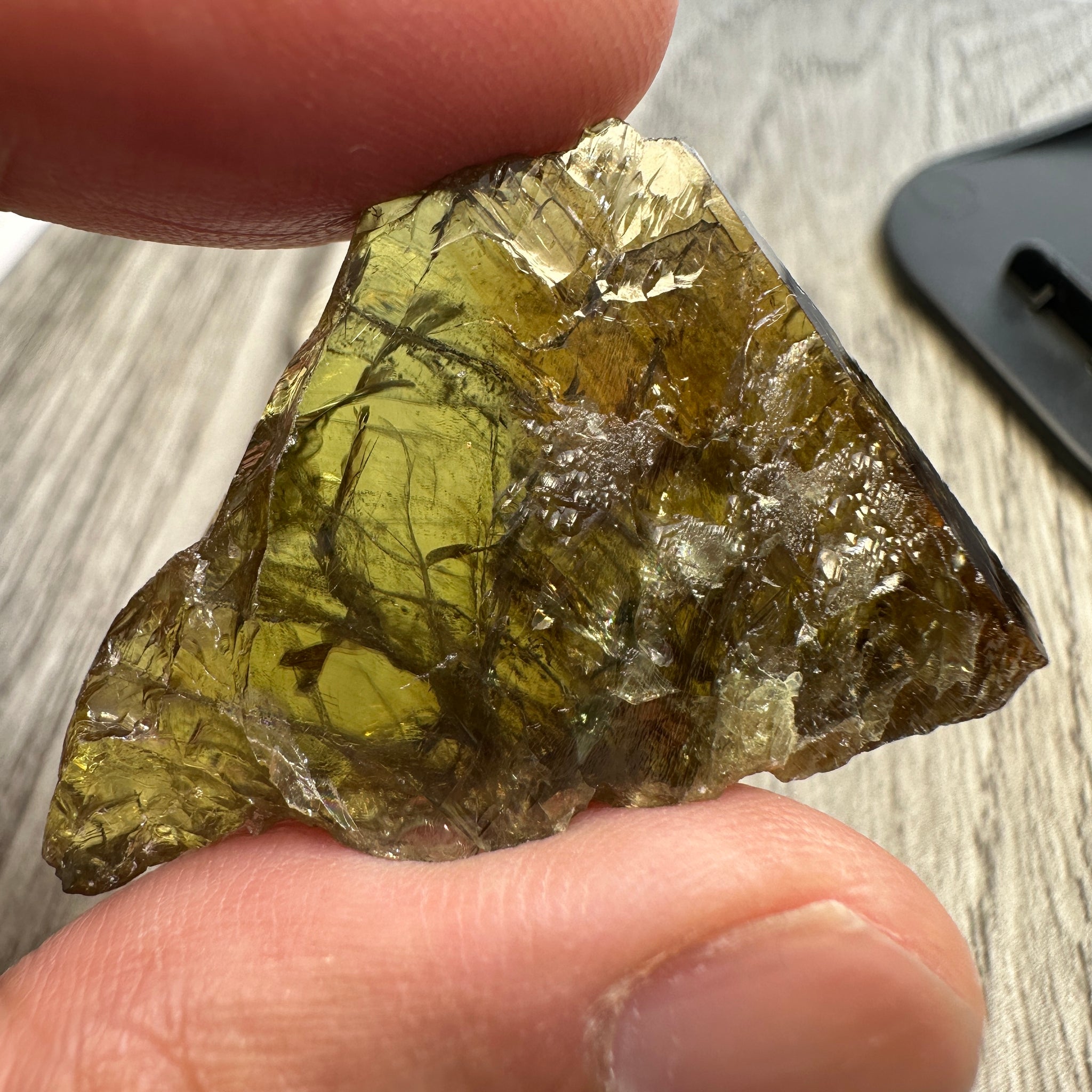 Chrome Sphene Crystal, 13.50gm, Tanzania, Untreated Unheated