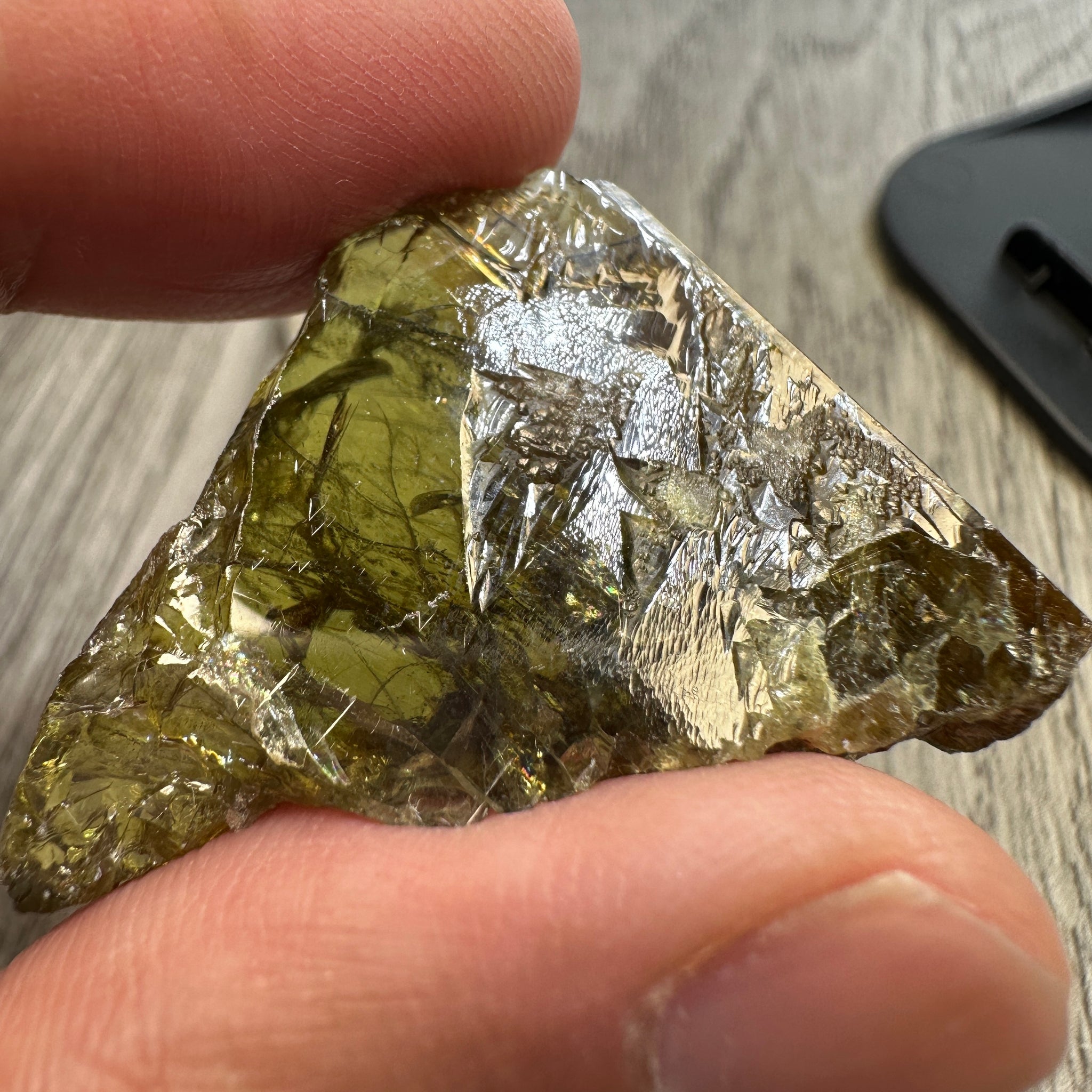 Chrome Sphene Crystal, 13.50gm, Tanzania, Untreated Unheated