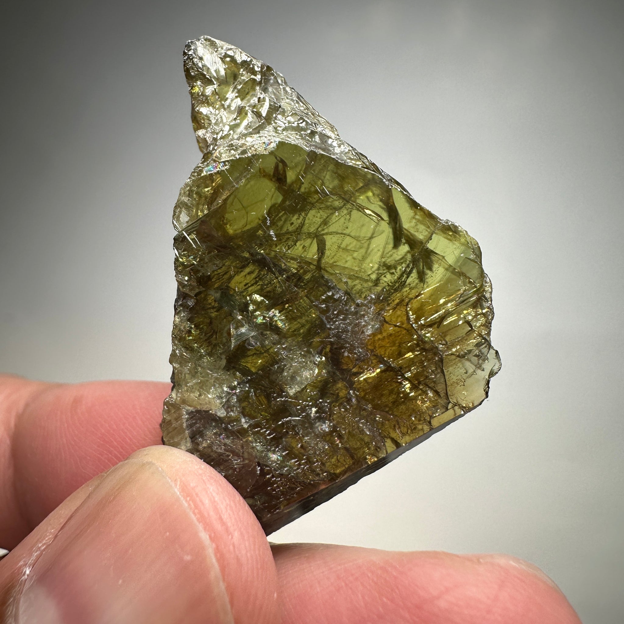 Chrome Sphene Crystal, 13.50gm, Tanzania, Untreated Unheated