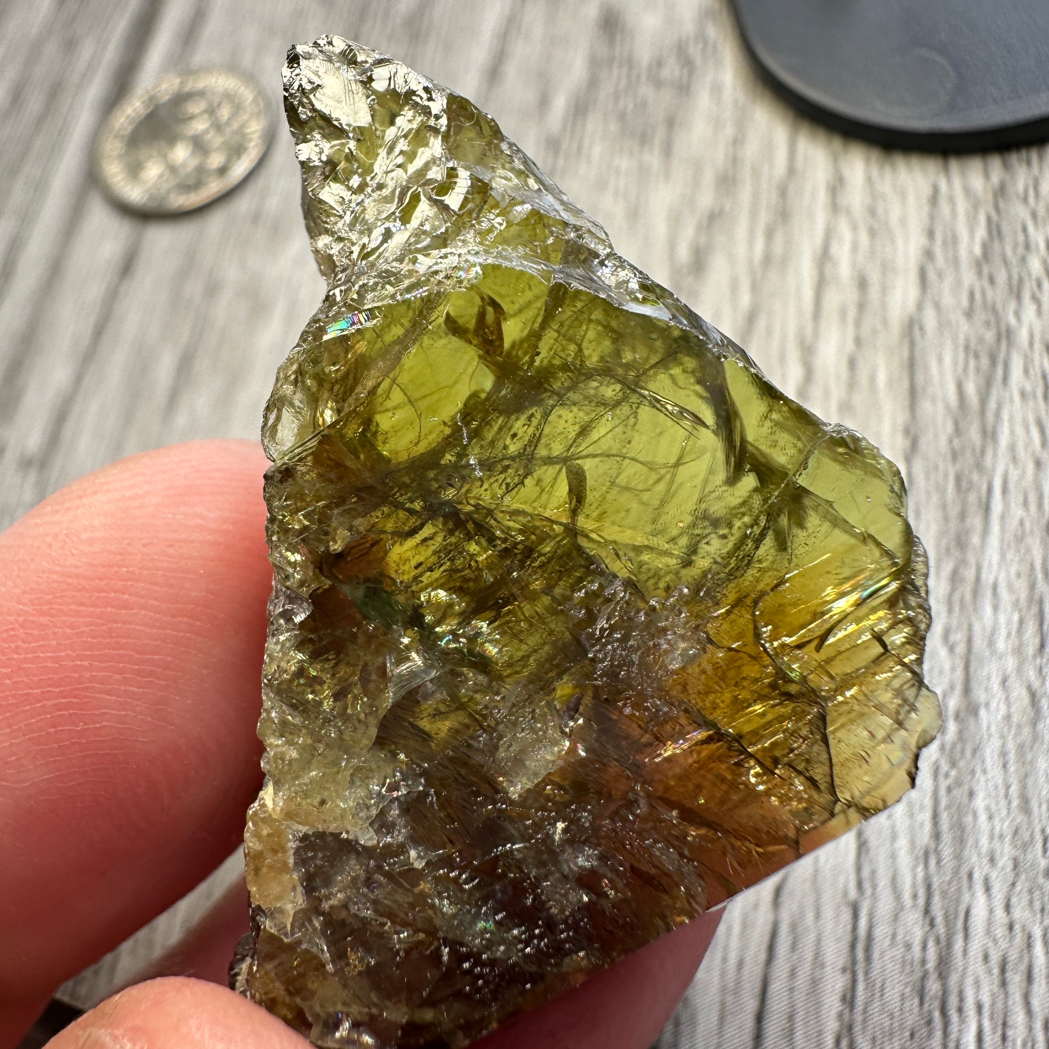 Chrome Sphene Crystal, 13.50gm, Tanzania, Untreated Unheated