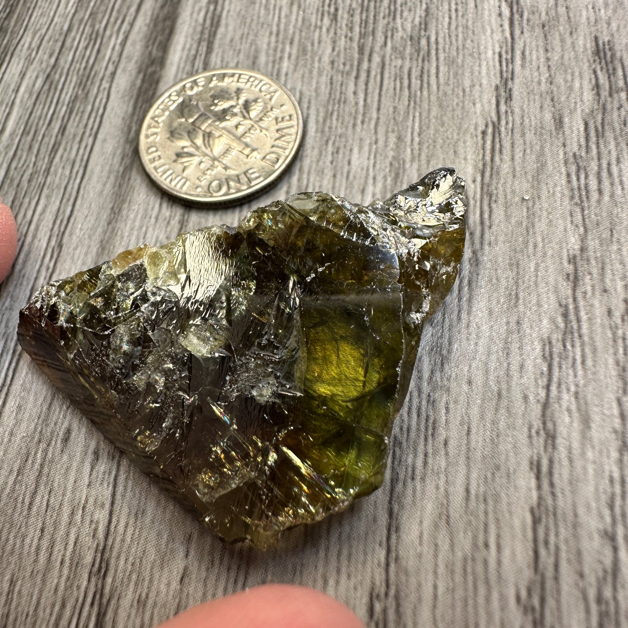 Chrome Sphene Crystal, 13.50gm, Tanzania, Untreated Unheated