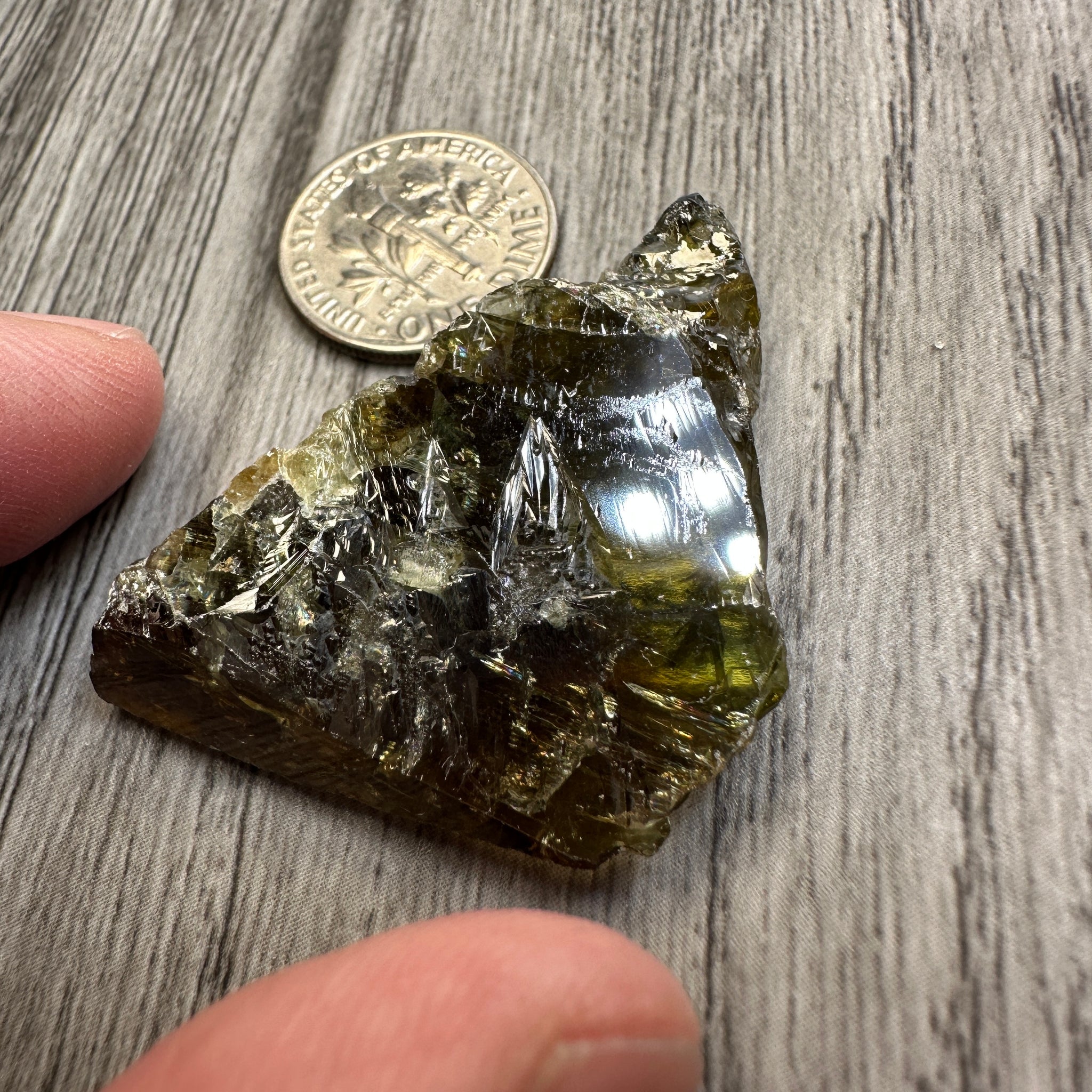 Chrome Sphene Crystal, 13.50gm, Tanzania, Untreated Unheated